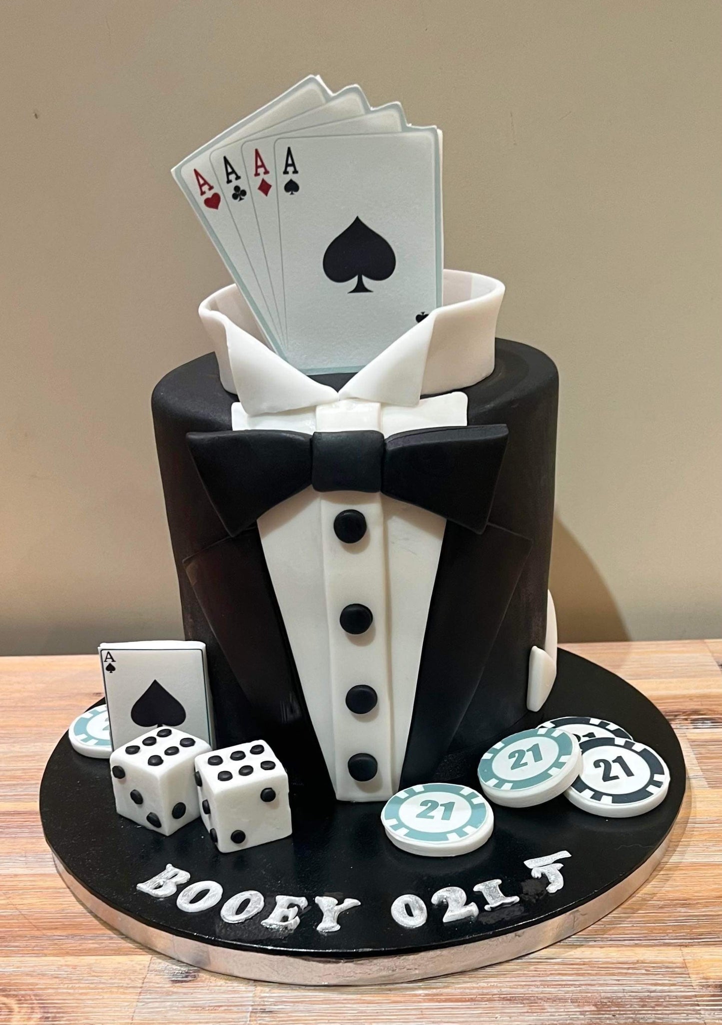 Poker / casino theme edible icing. Personalise with age. Printed edible toppers.