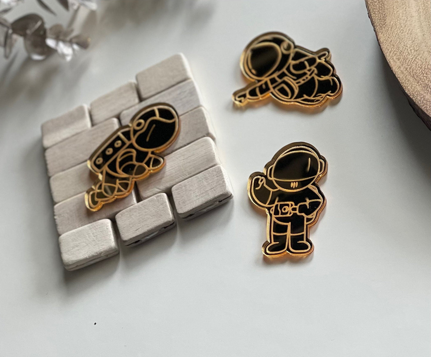 Acrylic astronauts. Mini spacemen cake toppers.