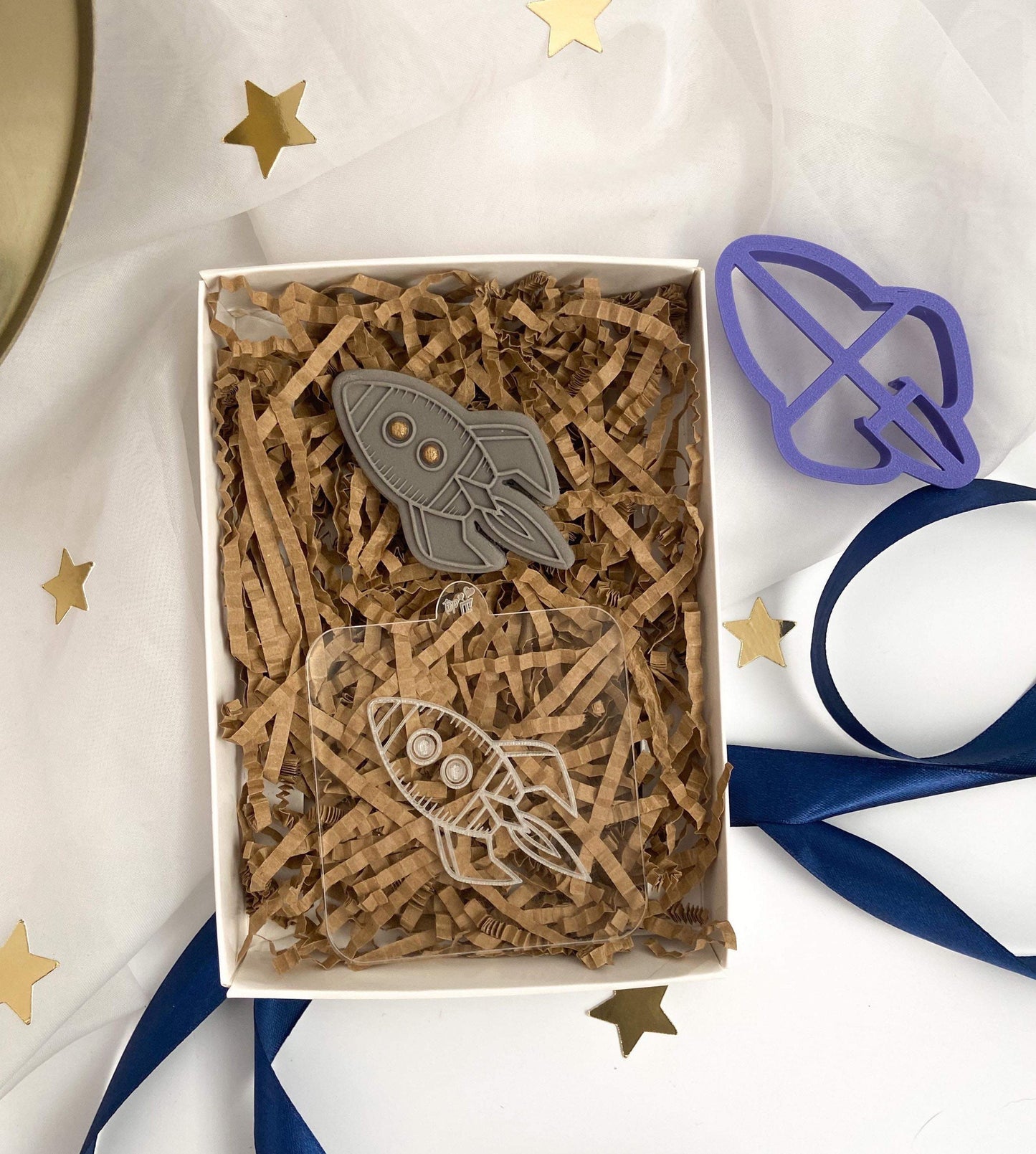 Spaceship / rocket Debossers and cookie cutters. Alien, planet, rocket and star debossers
