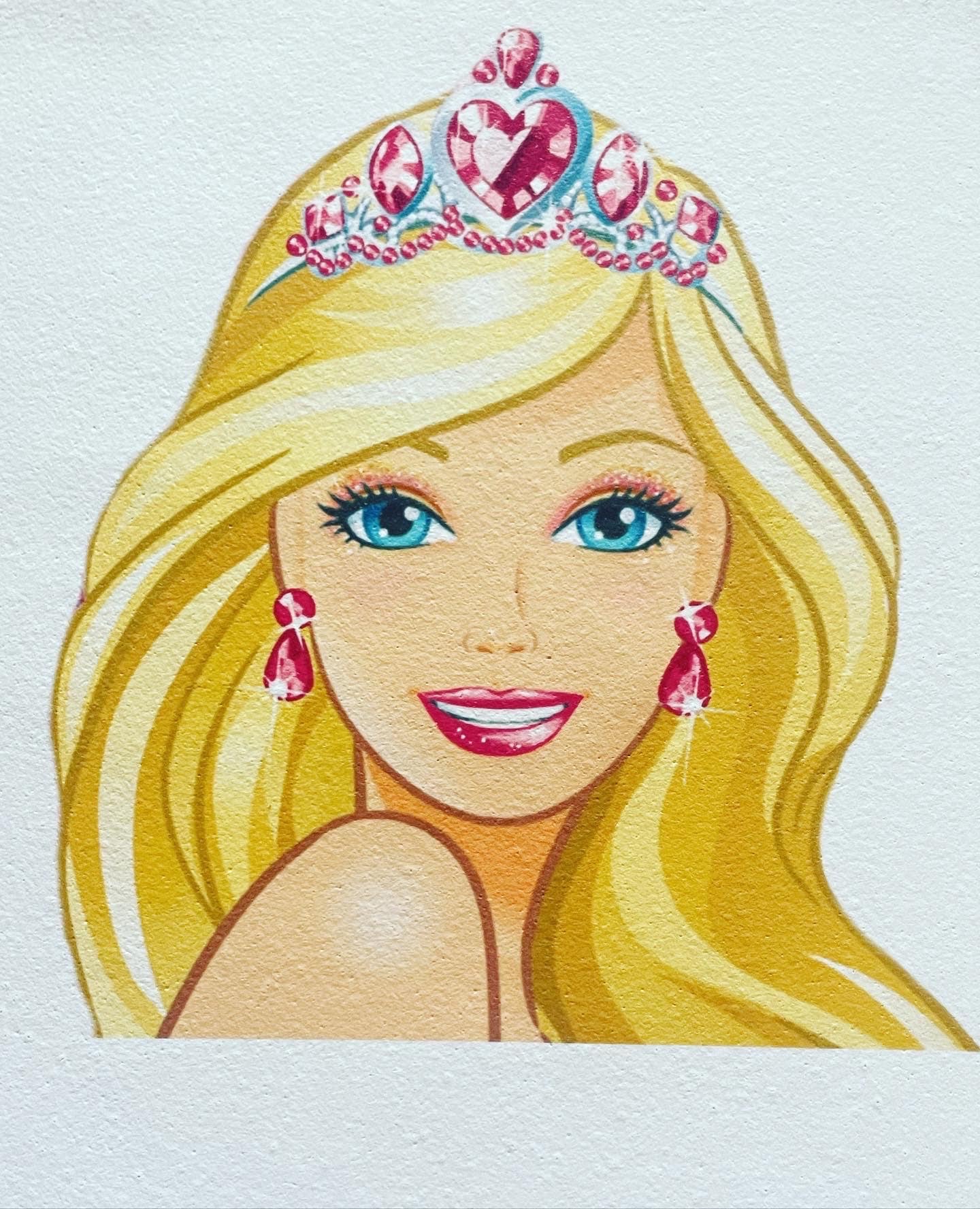 Edible Icing image. Girlie doll face.