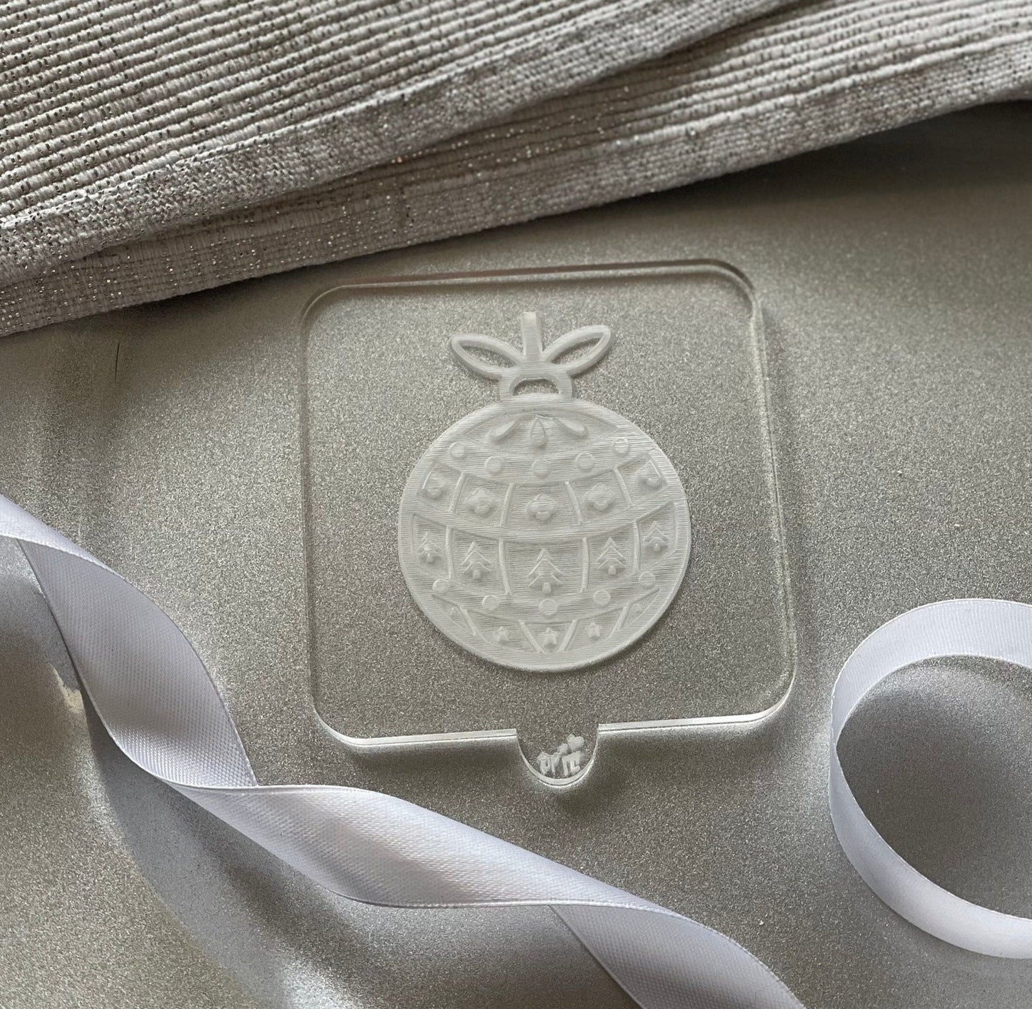 Christmas patterned bauble. Christmas debosser.