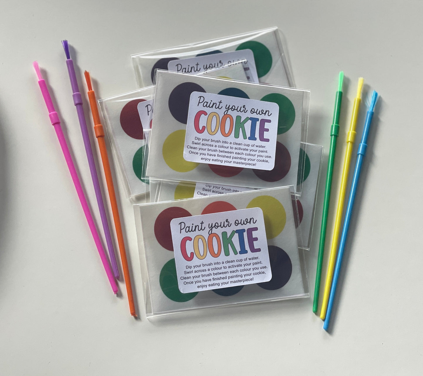 Edible Paint Palette And Brush Sets. 6 pack. PYO Paint Palette.