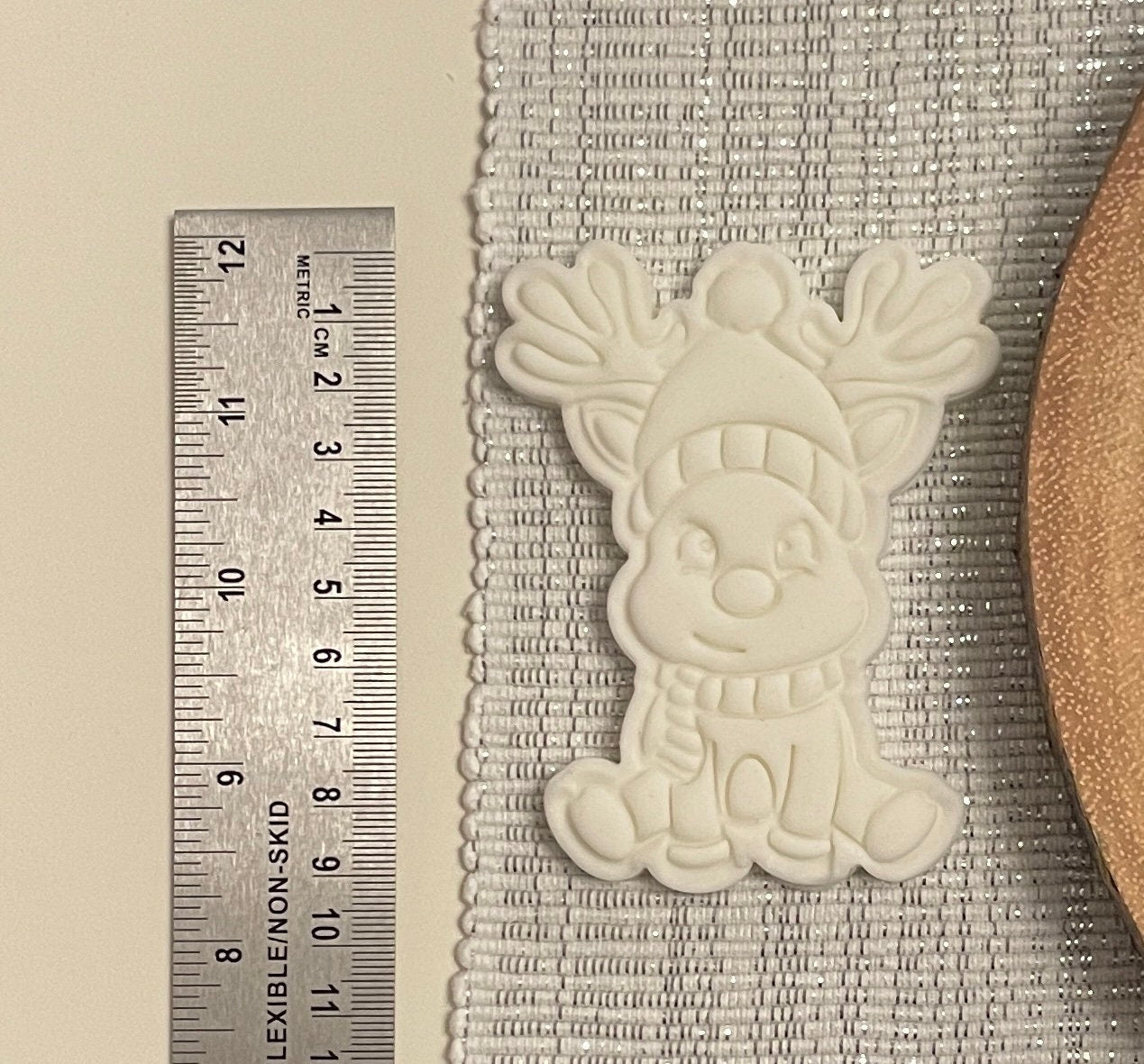 Christmas reindeer stamp and cutter. Paint your own cookies.