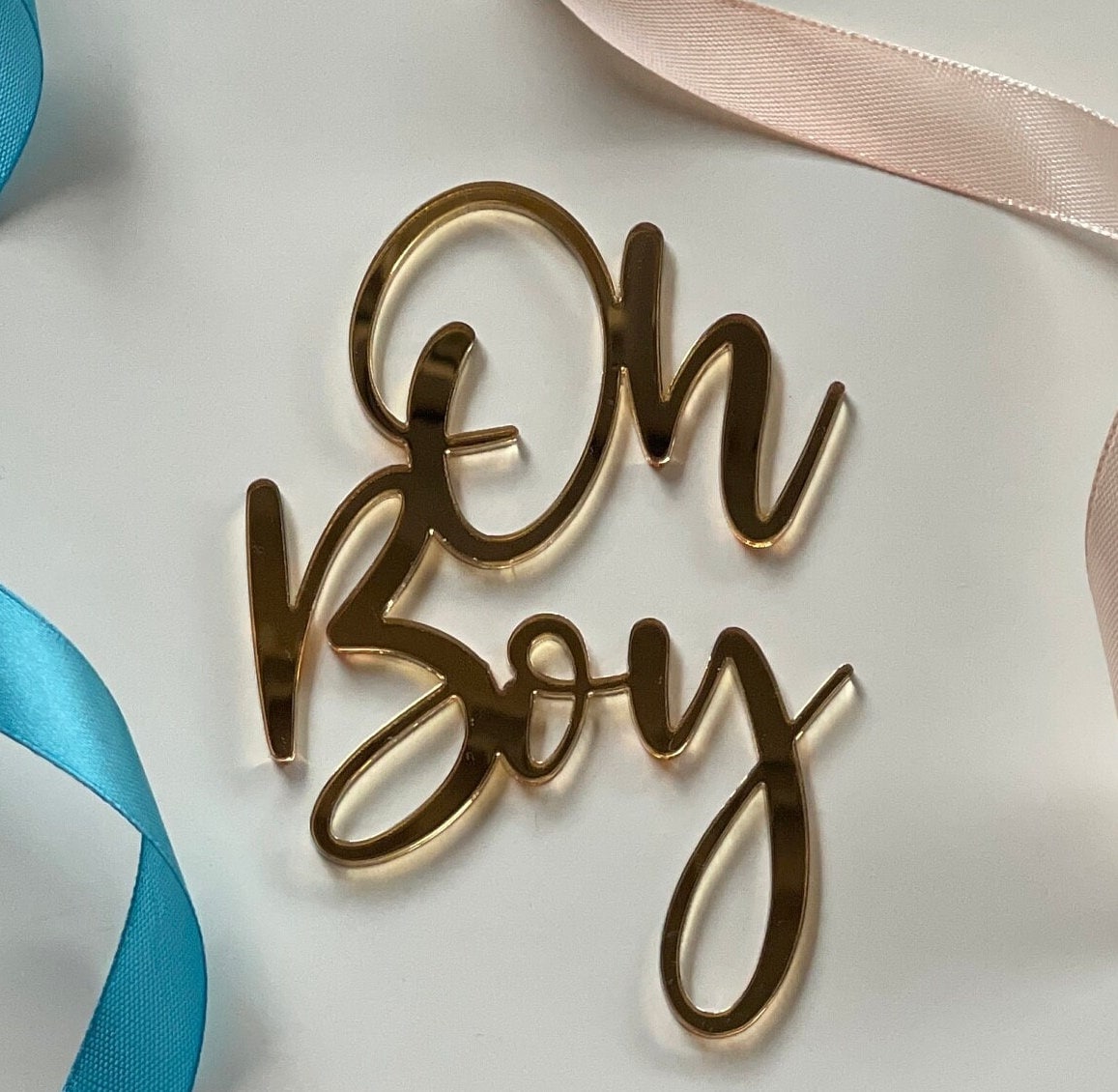 Oh Boy Acrylic cake charm