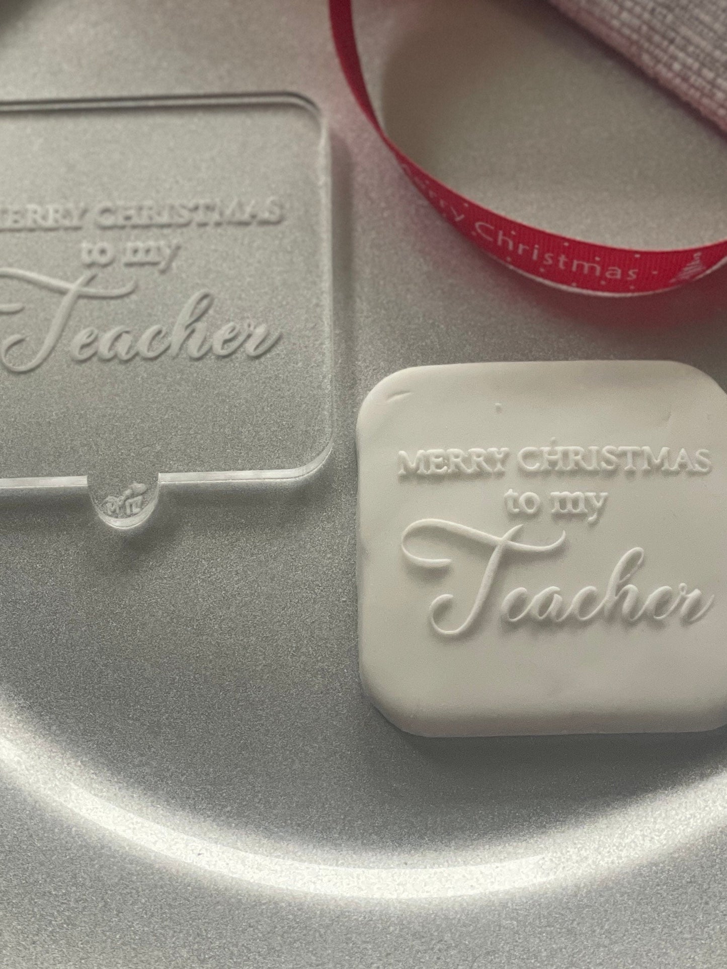 Merry Christmas to my teacher. Debosser for fondant.