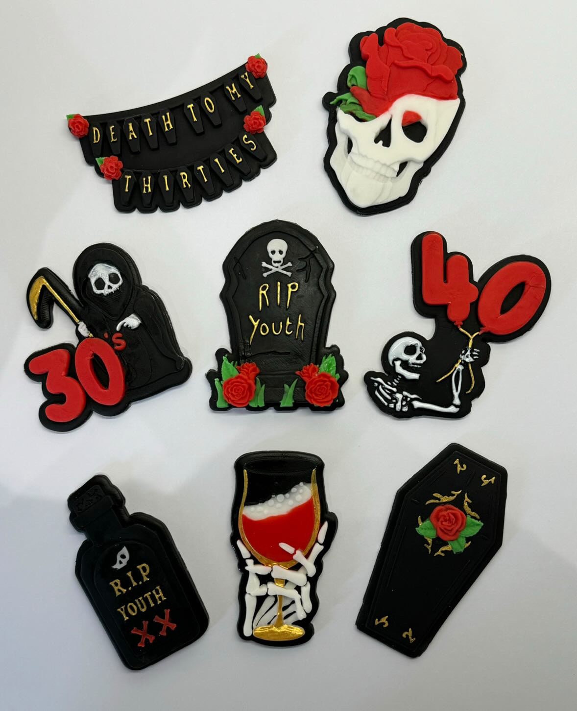 Skeleton Holding Birthday Balloons | Debosser And Cutter Set