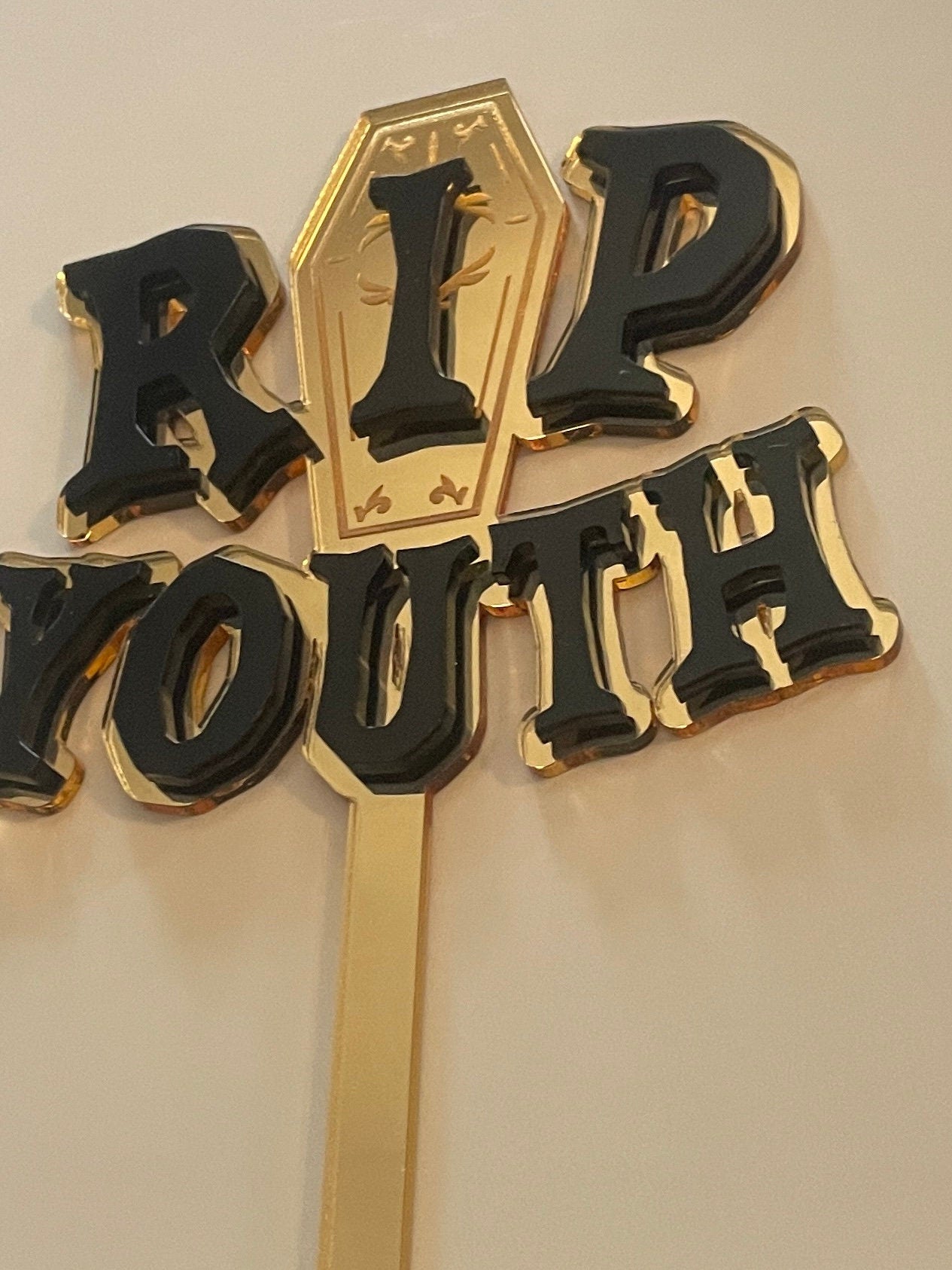 RIP Youth acrylic cake topper.