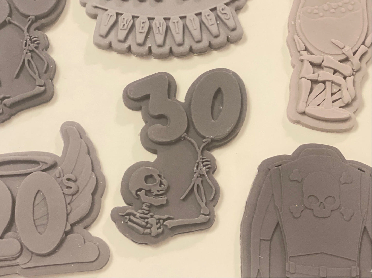 Skeleton Holding Birthday Balloons | Debosser And Cutter Set