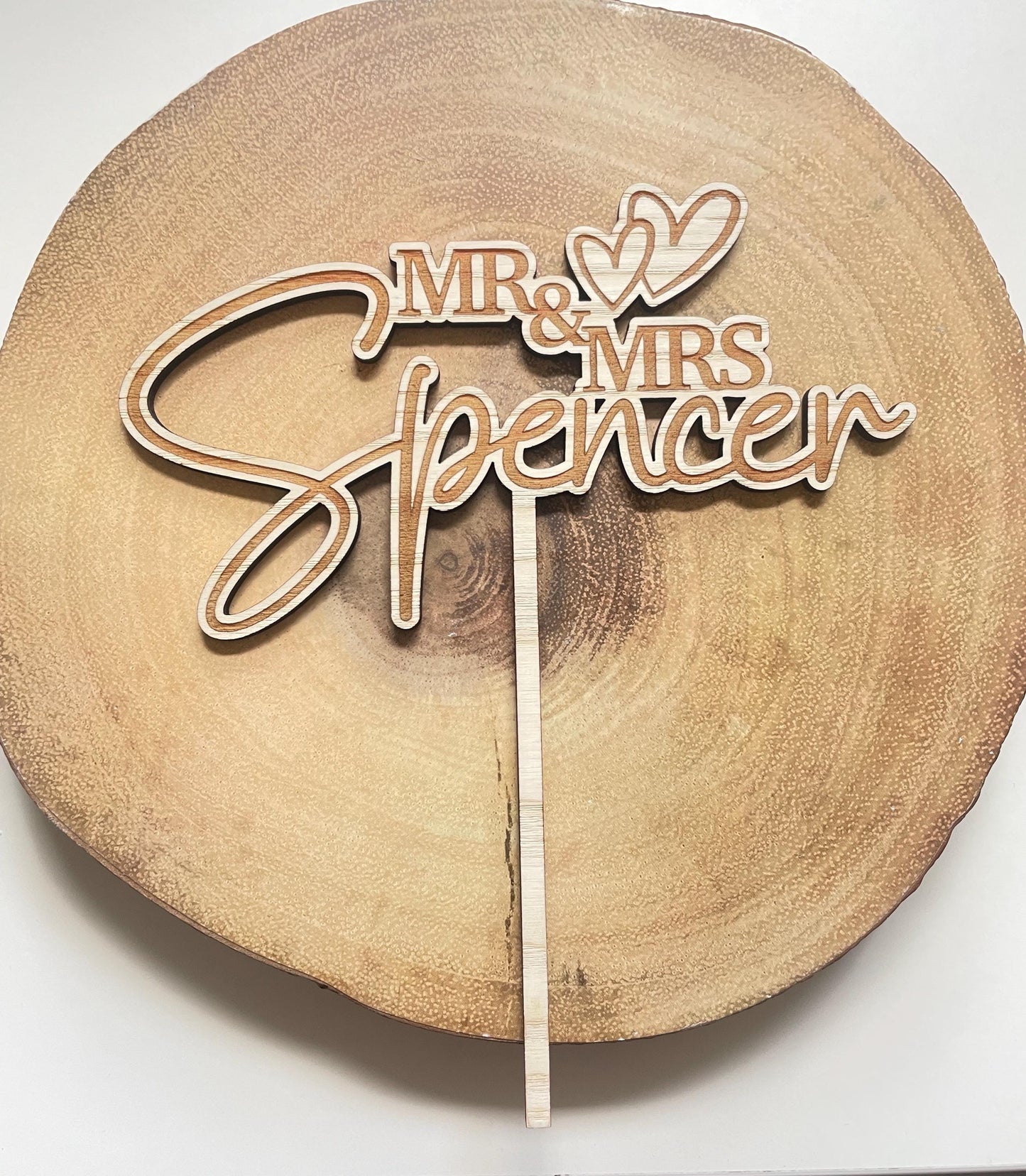 Wooden Mr and Mrs Name wedding cake topper. Mr and Mr. Mrs and Mrs. Rustic wedding.