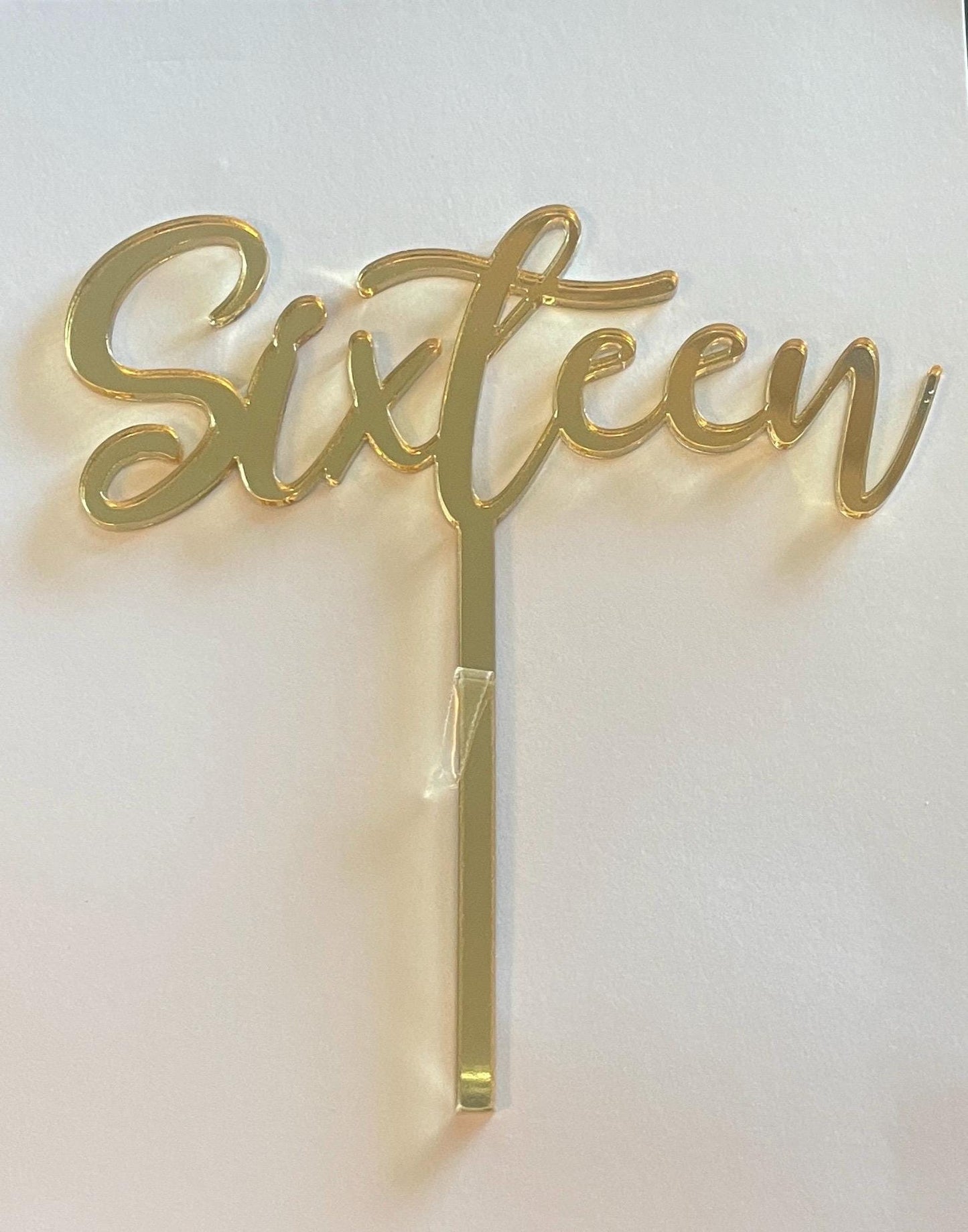 Sixteen cake topper. Acrylic sixteen topper. Sixteen cake charm