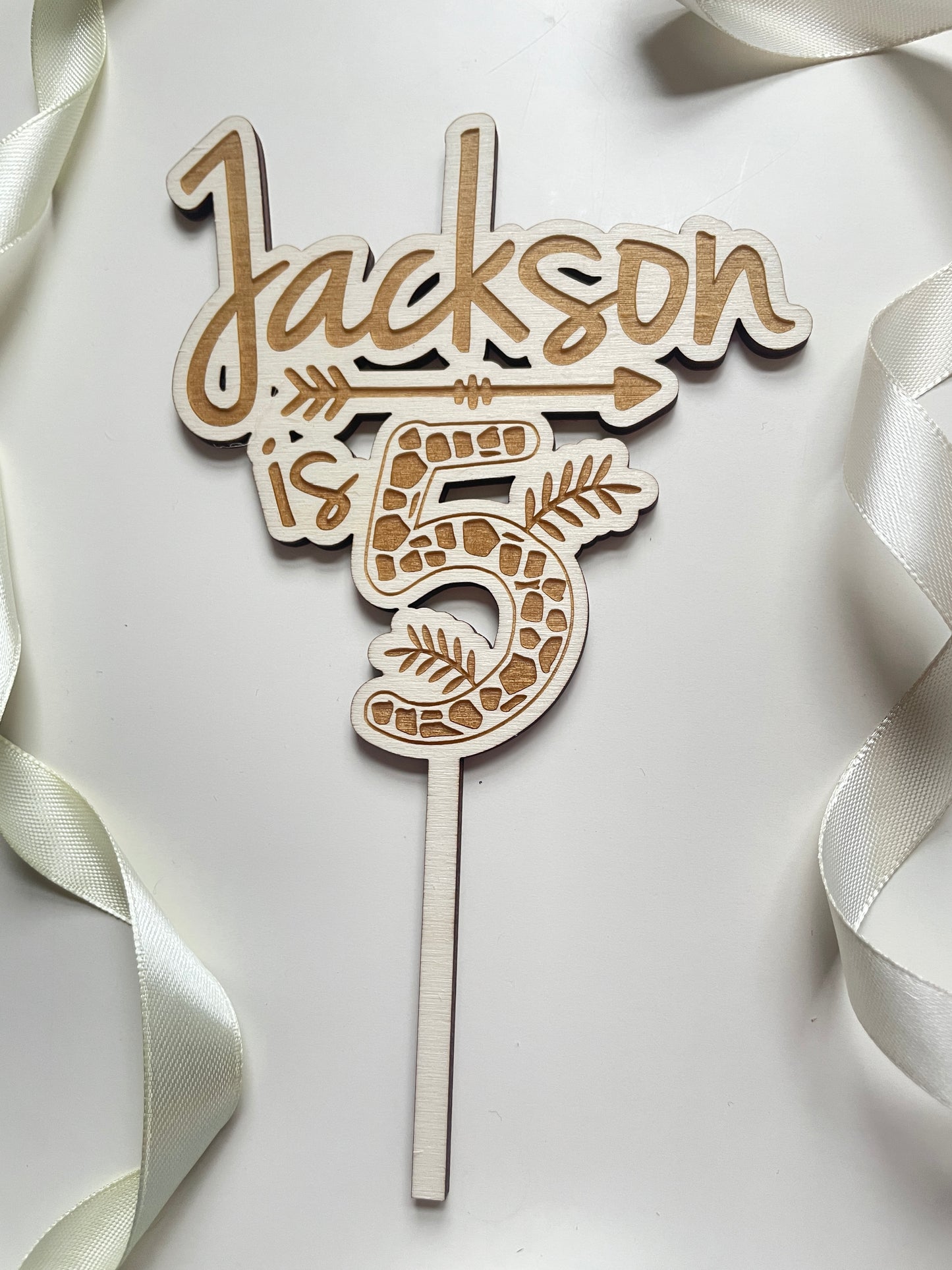 Jungle Safari Themed Birthday Cake Topper | Custom Wood Topper