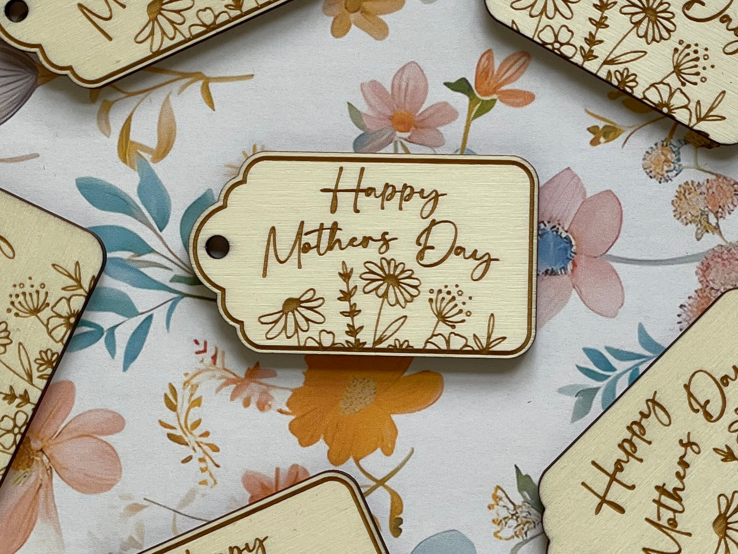 Happy Mother’s Day gift tags. Cake tags.  Wooden tags.