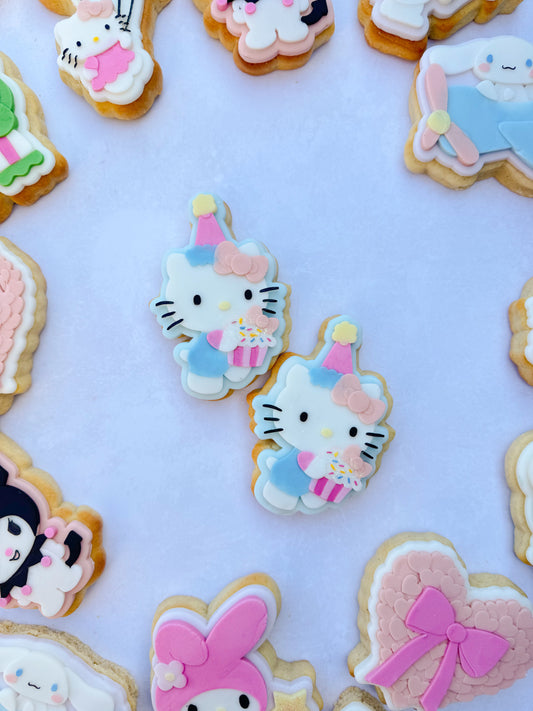 Hello kitty themed Debossers and cutters for fondant  kitty with cake 