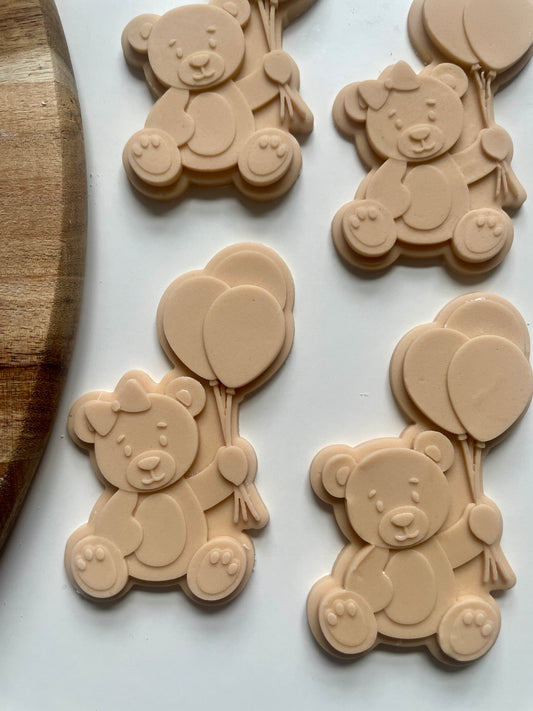 Bear Holding Balloons. Debosser / Embosser And Cutter.