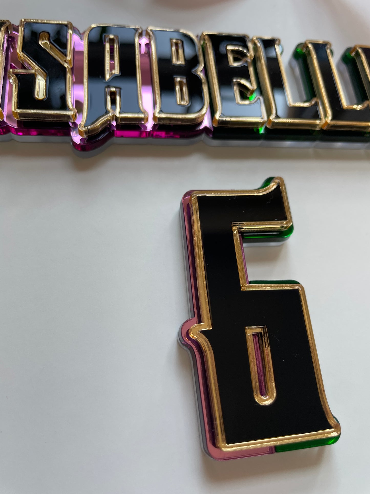 Pink And Green Wicked Theme. Name And Age Cake Charm