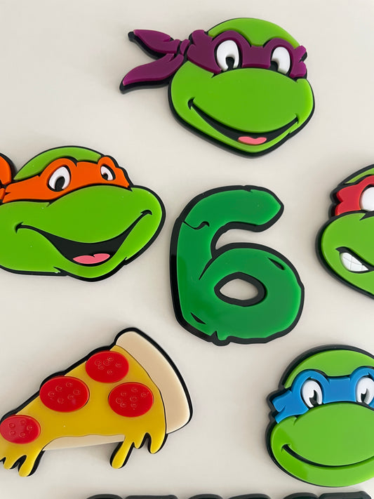 Ninja Turtle Theme Name And Age Charm | Acrylic Charm