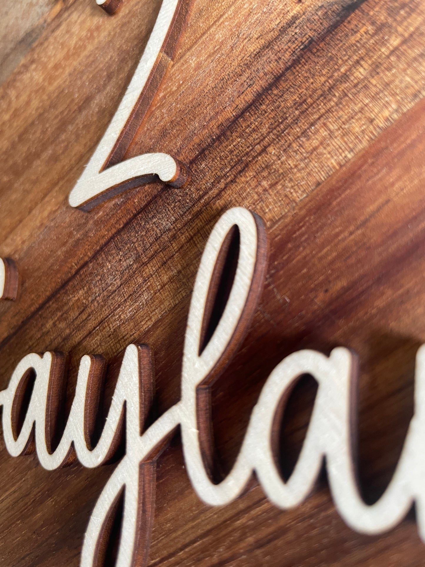 Wooden Name and Age Cake Charms.