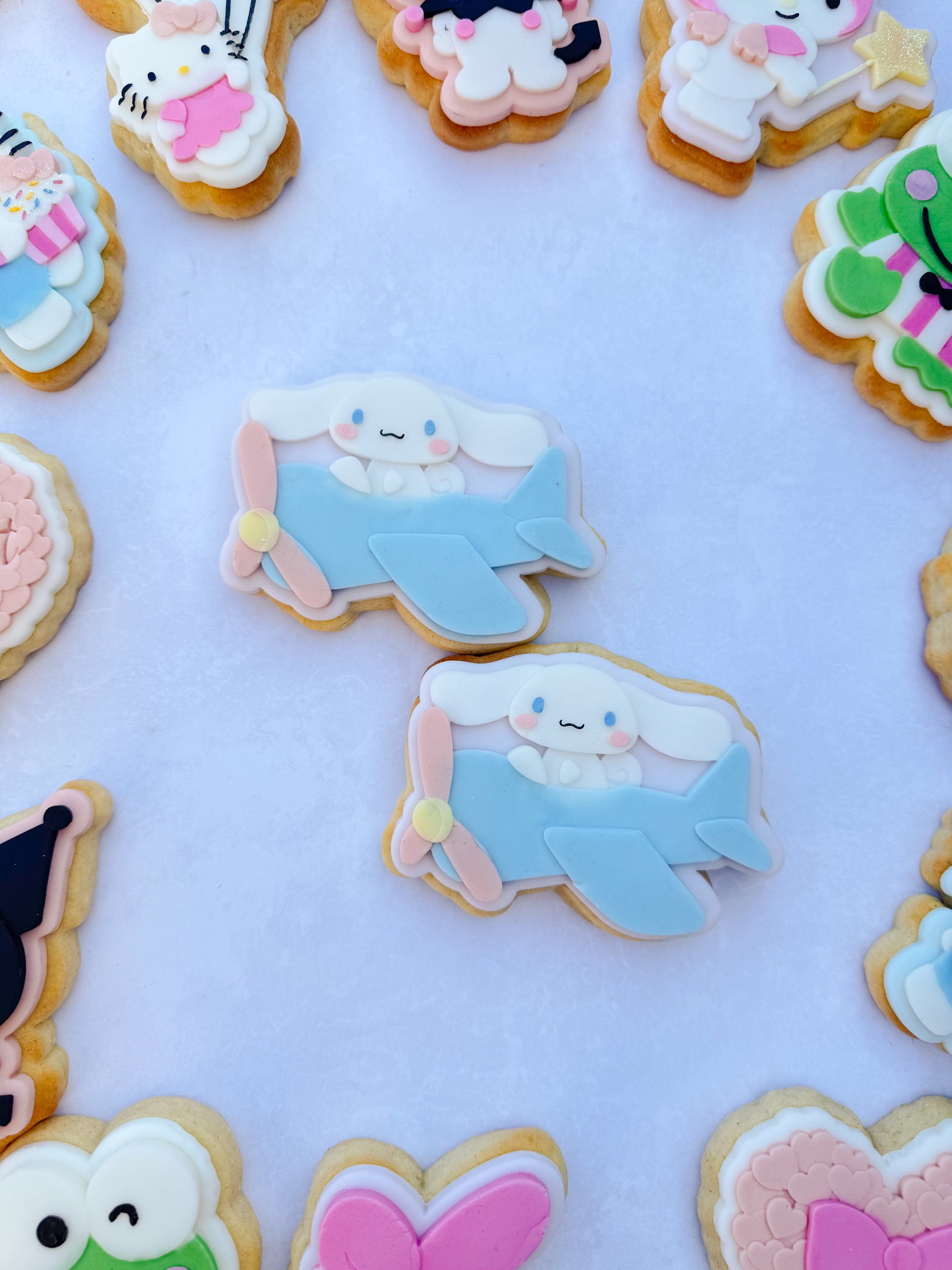 Hello kitty themed Debossers and cutters for fondant  puppy in plane 