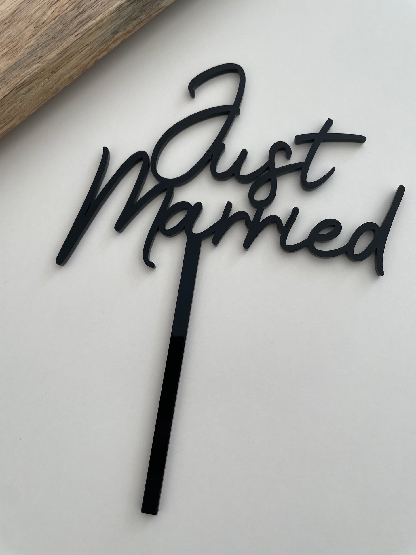 Just Married Cake Topper | Black Acrylic