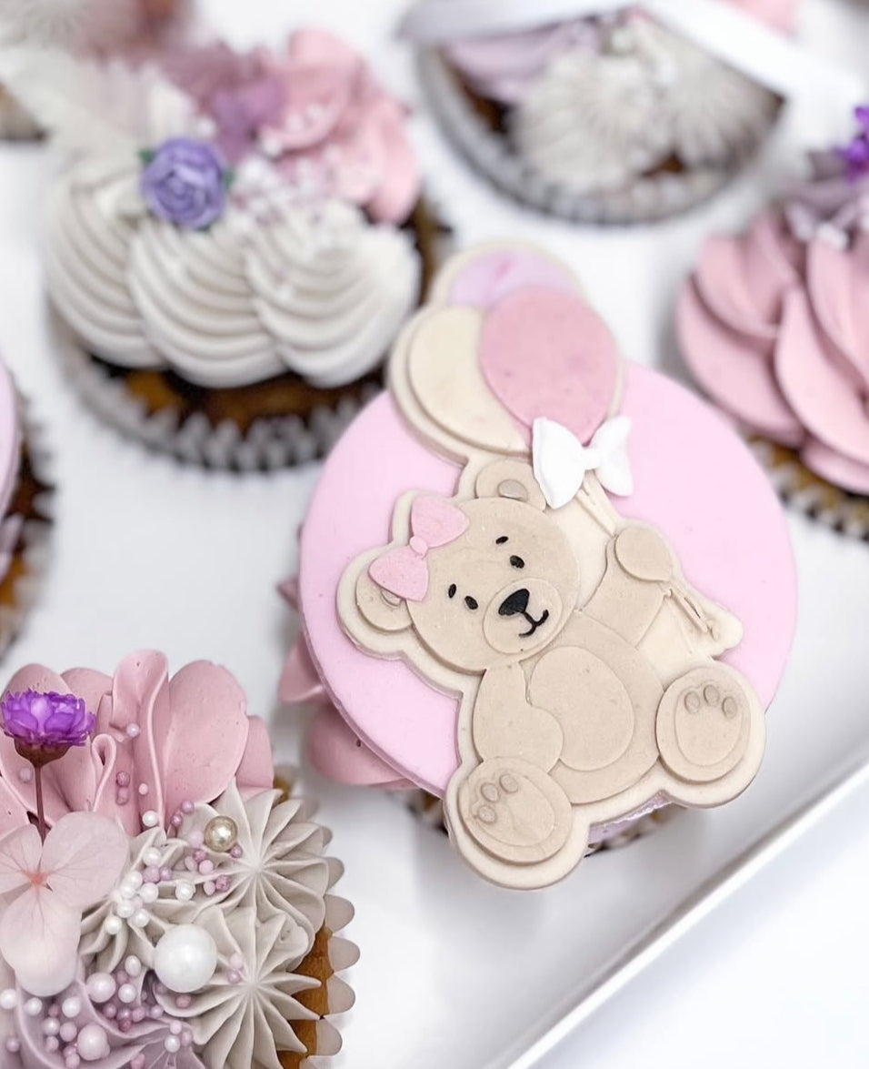 Bear With Bow  Holding Balloons. Debosser / Embosser And Cutter.