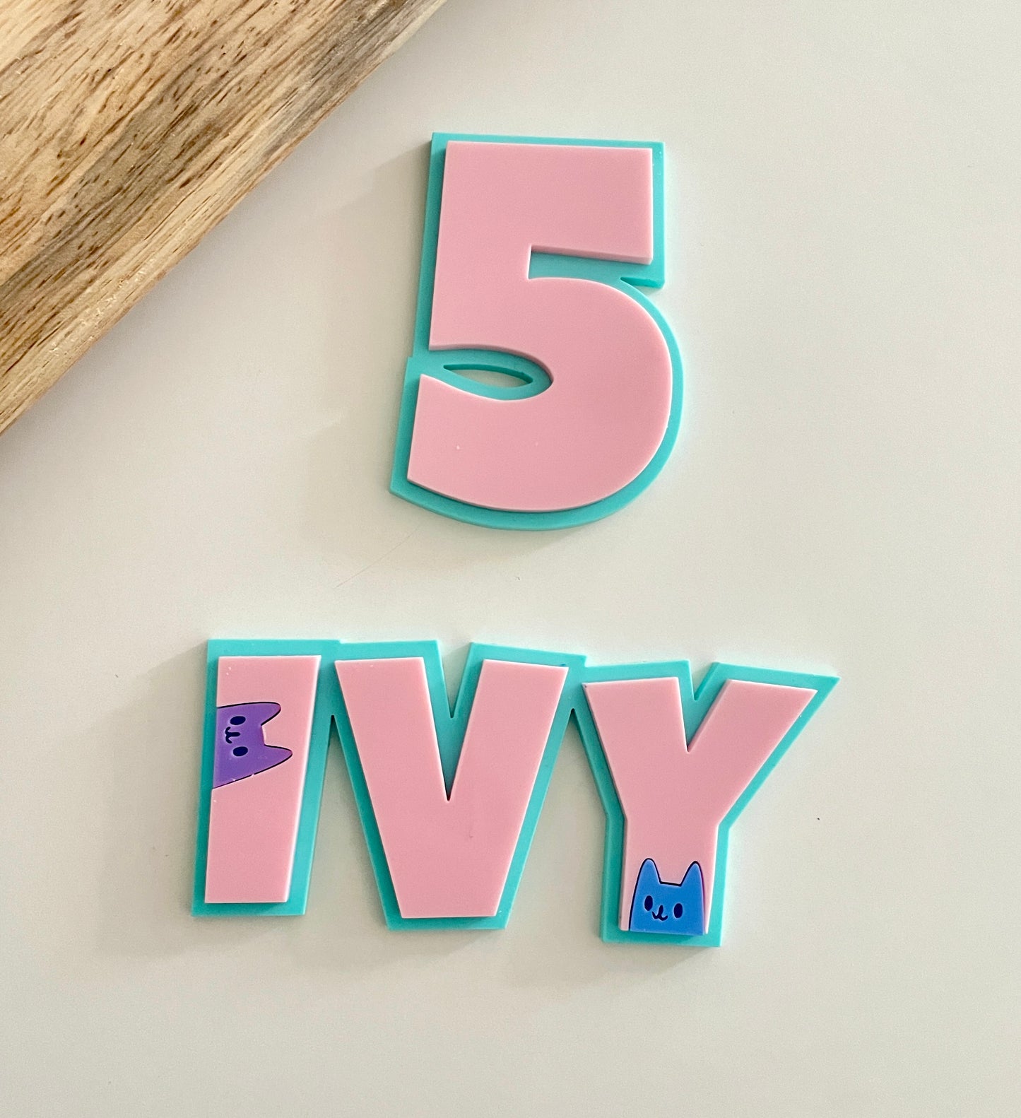 Gabby Dollhouse Themed Cake Charms | Acrylic