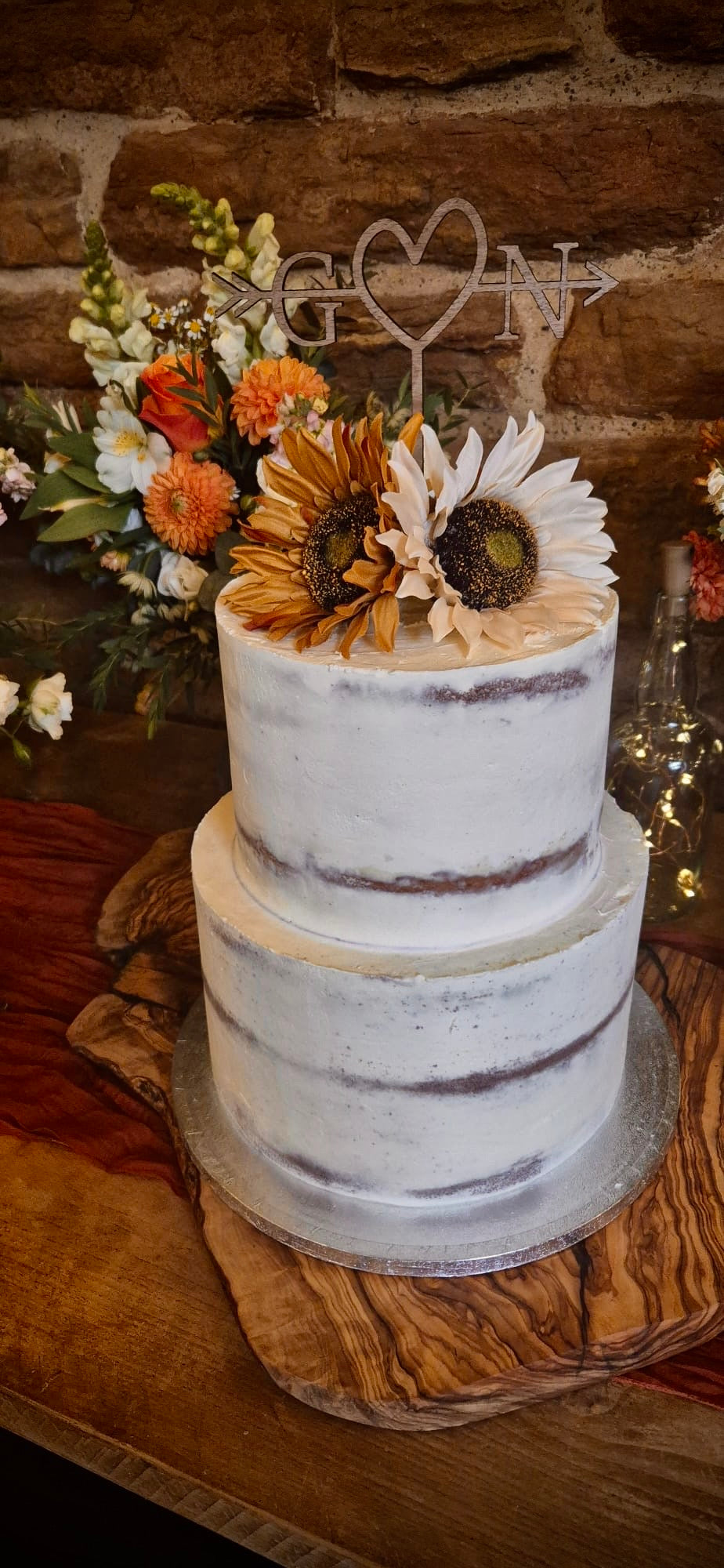 Rustic Wedding Cake Topper. Initials and Heart Design. Engagement Topper. Anniversary Topper.