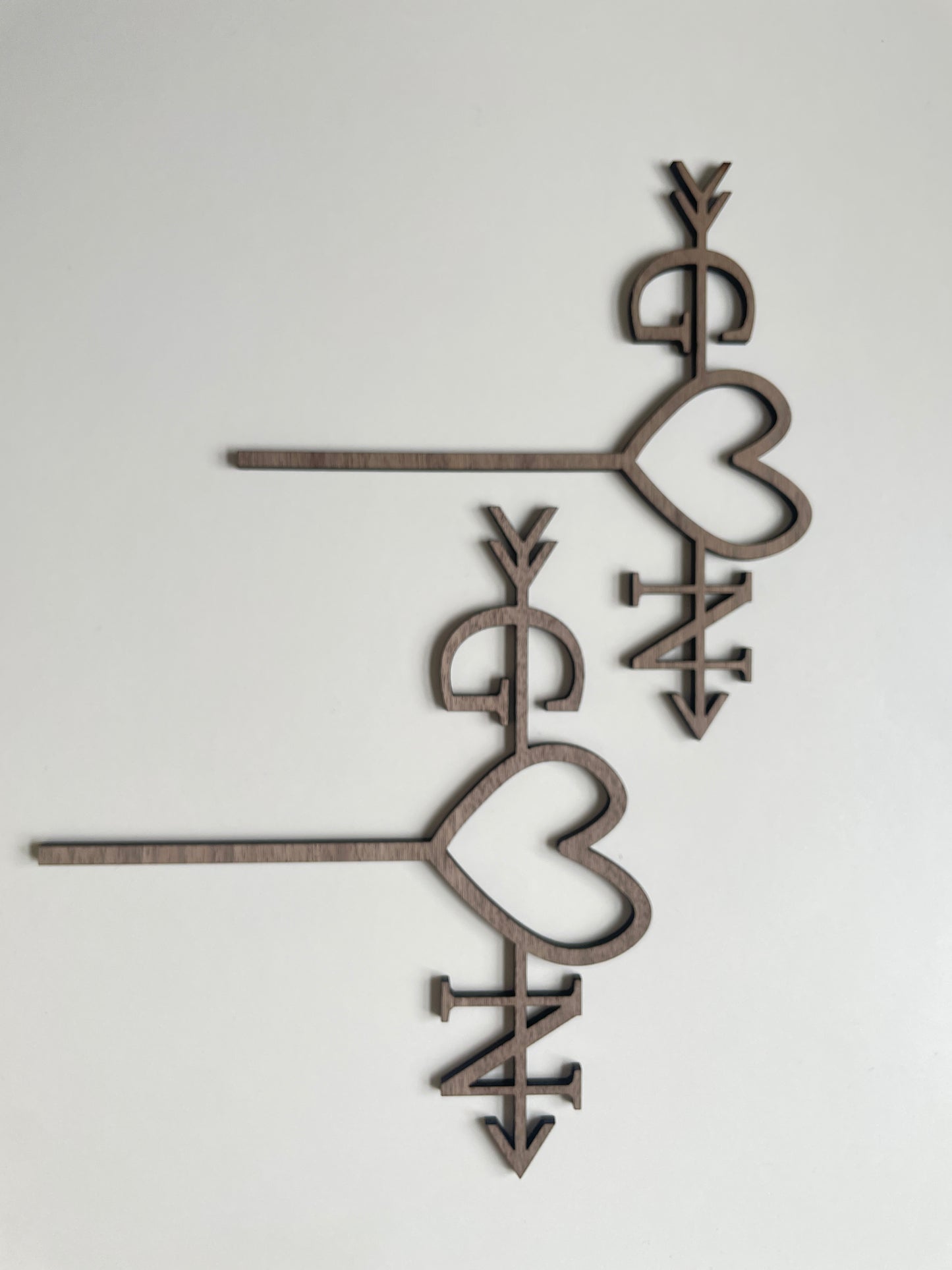 Rustic Wedding Cake Topper. Initials and Heart Design. Engagement Topper. Anniversary Topper.