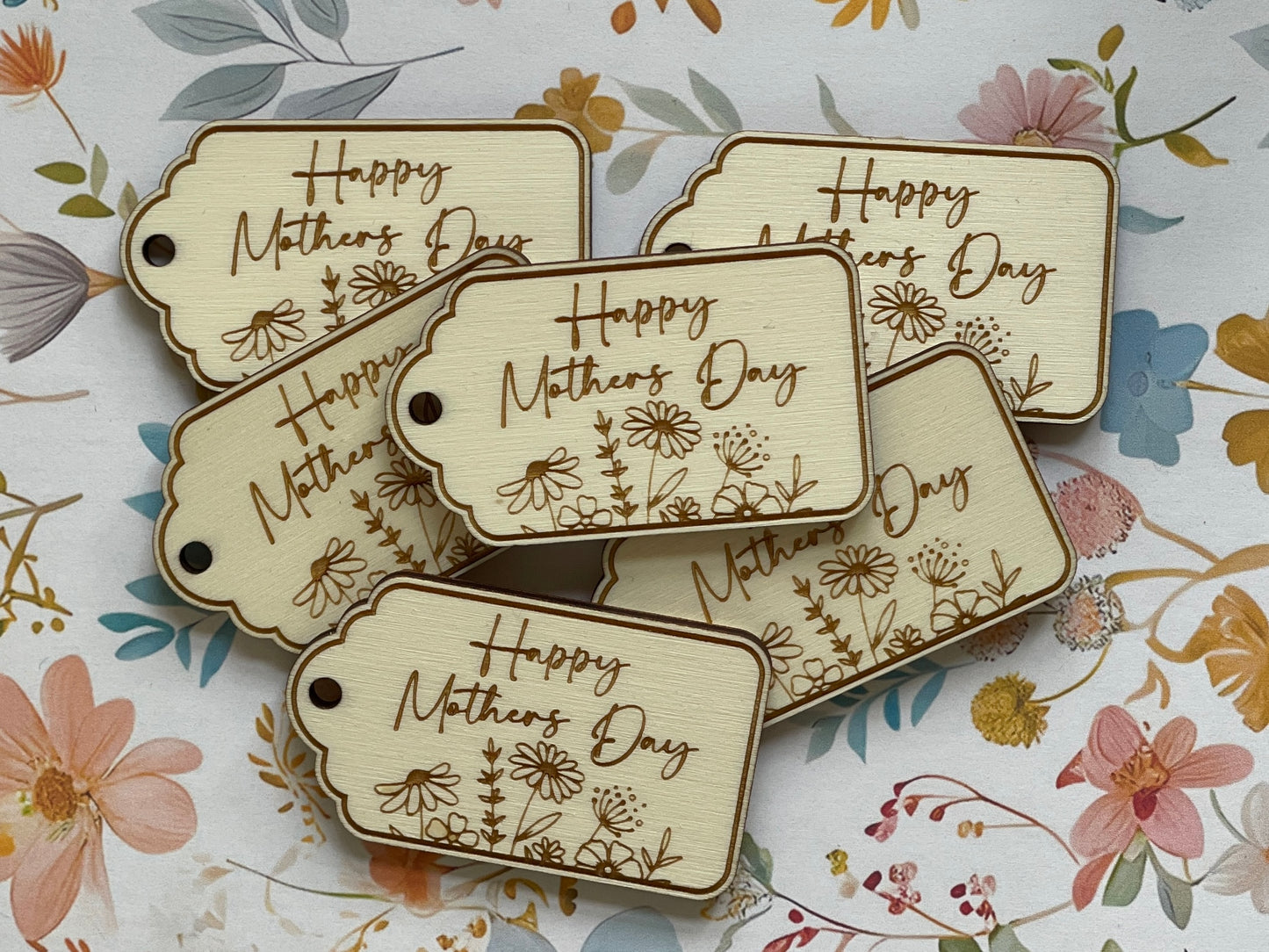 Happy Mother’s Day gift tags. Cake tags.  Wooden tags.
