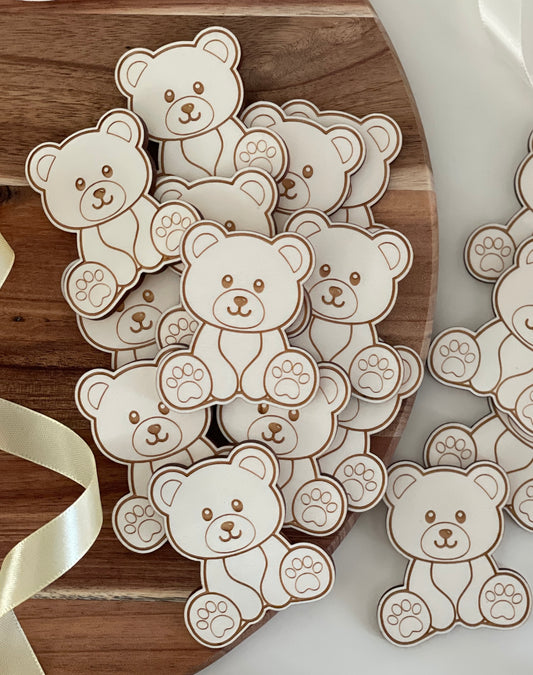 Cute Wooden Bear Cupcake Topper