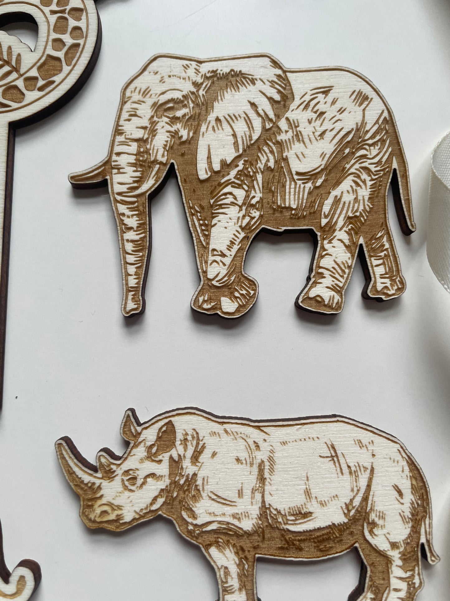 Jungle Safari Themed Birthday Cake Topper | Custom Wood Topper