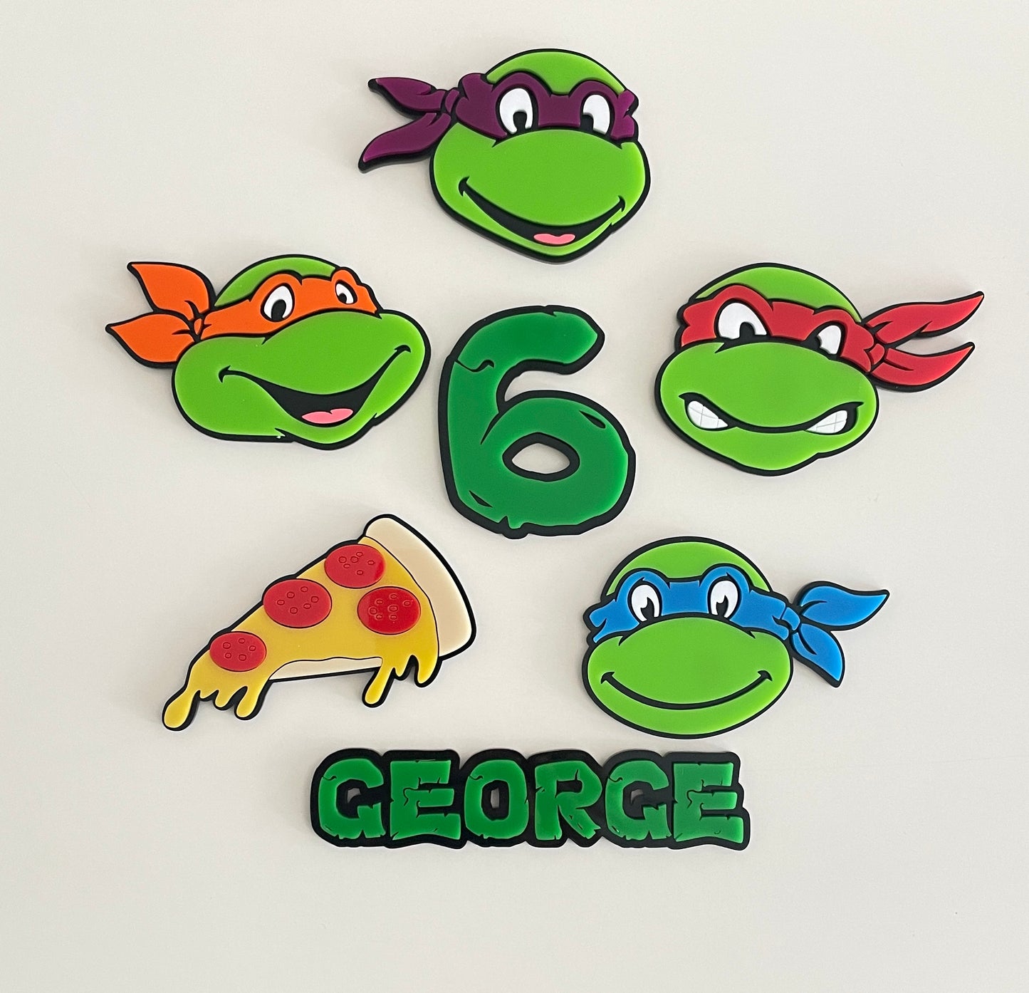 Ninja Turtle Theme Name And Age Charm | Acrylic Charm
