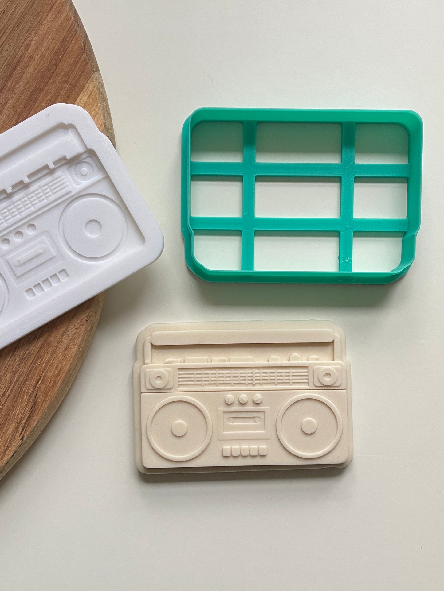 Boom Box Cassette Player | Embosser / Debosser And Cutter Set. 3D Printed Embosser.