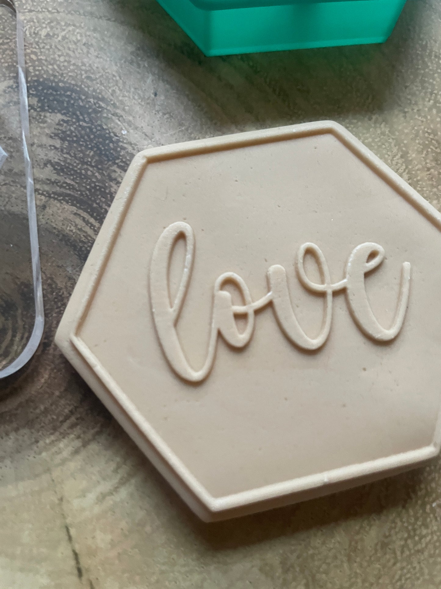 Love In A Hexagon / Embosser / Debosser And Cutter set. Acrylic.