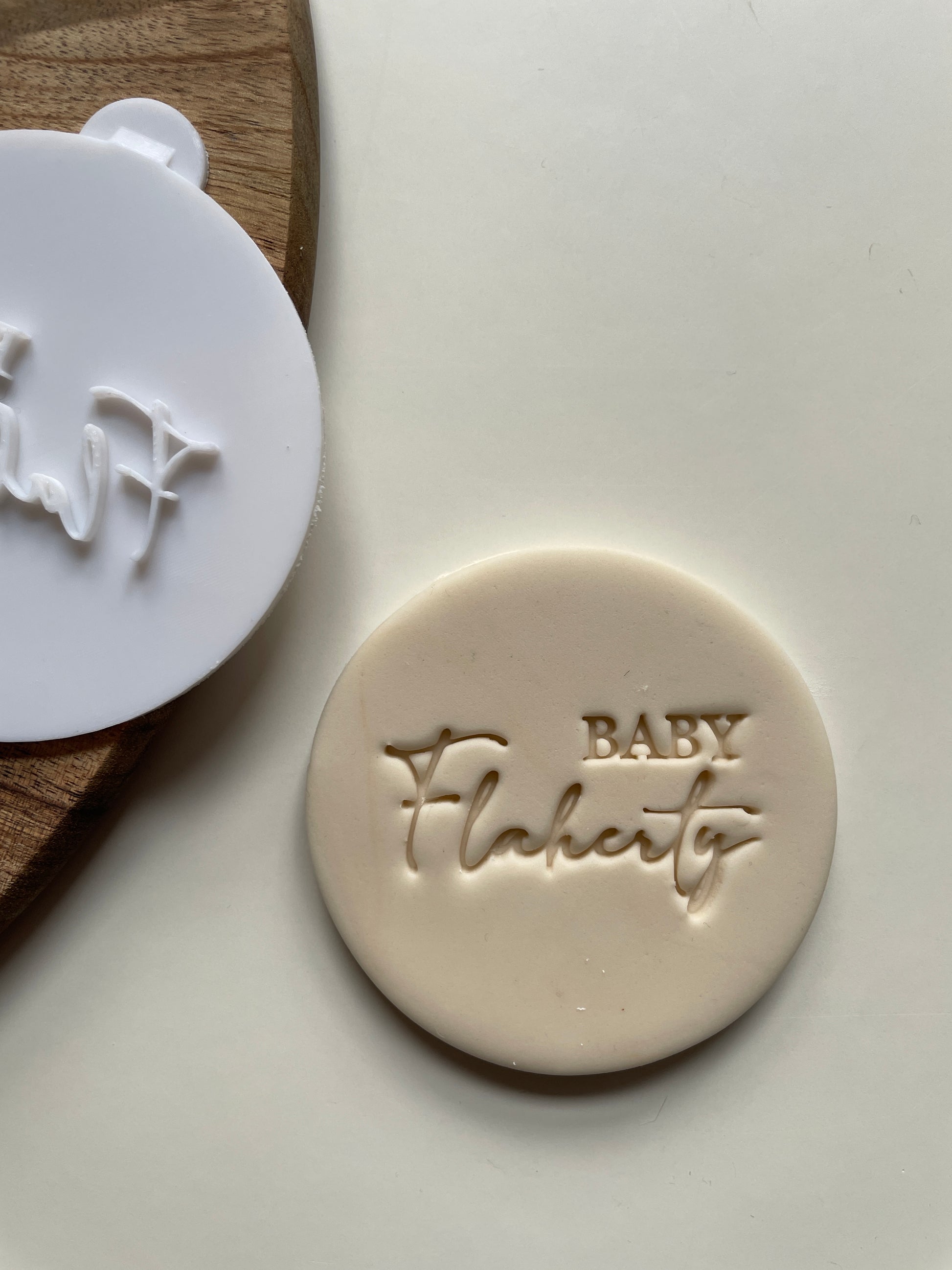 Personalised baby name stamp for fondant toppers 