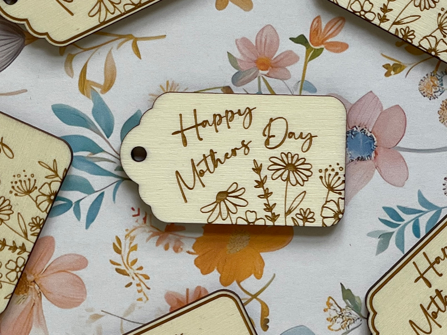 Happy Mother’s Day gift tags. Cake tags.  Wooden tags.