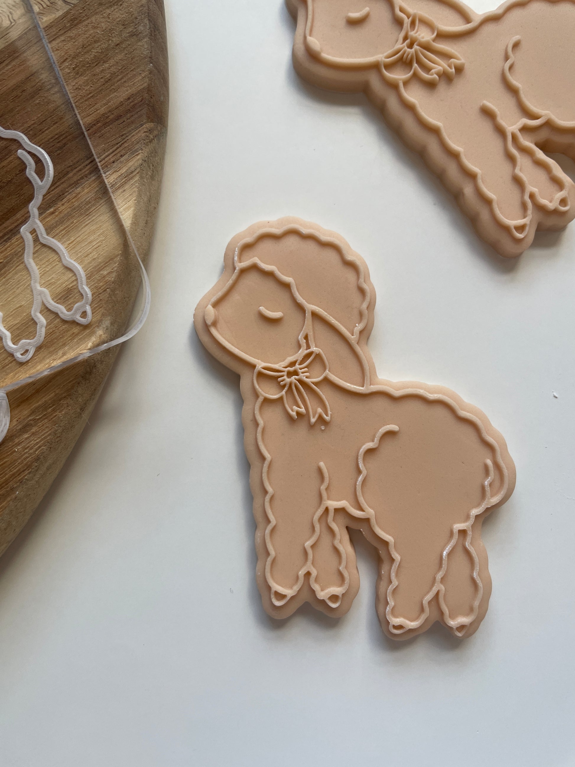 Lamb with bow Embosser and cutter set for fondant 