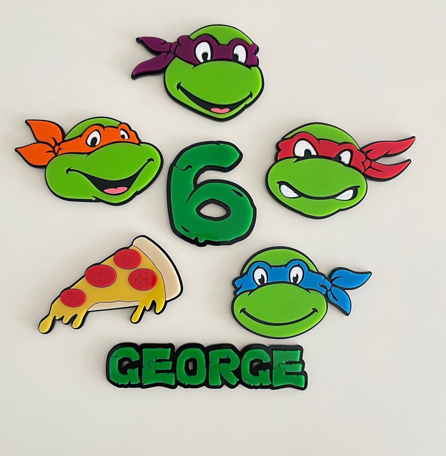 Ninja Turtle Theme Name And Age Charm | Acrylic Charm