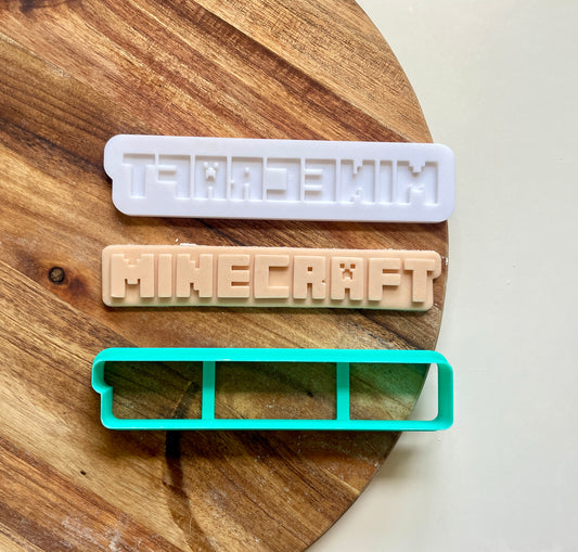 Name In Mine Craft Font | Embosser / Debosser And Cutter Set
