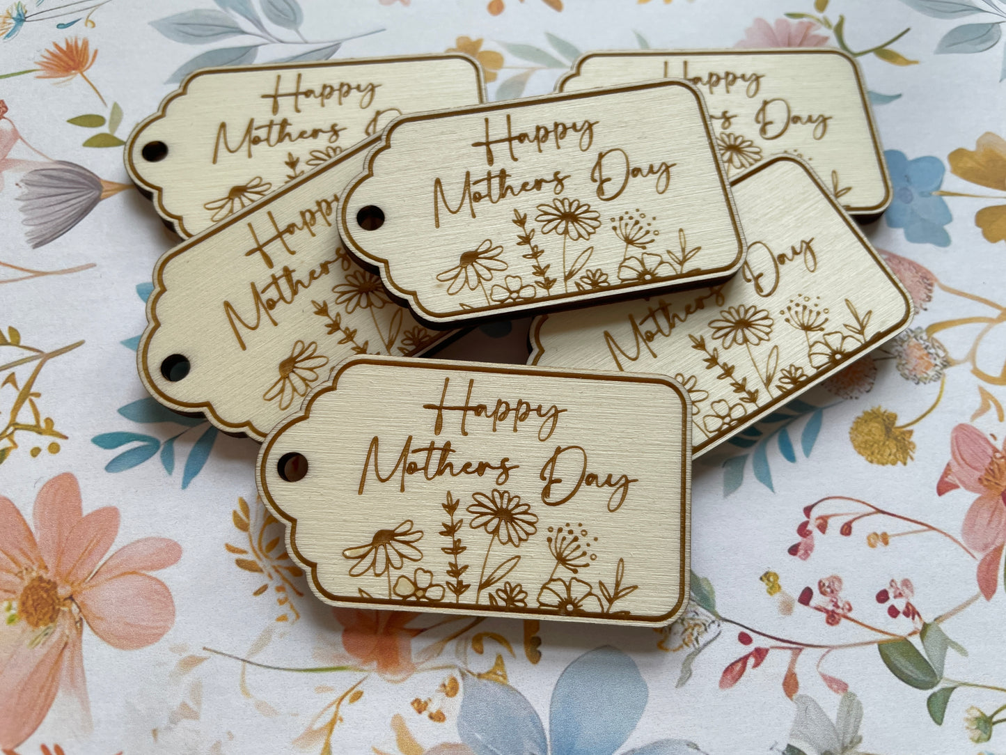Happy Mother’s Day gift tags. Cake tags.  Wooden tags.