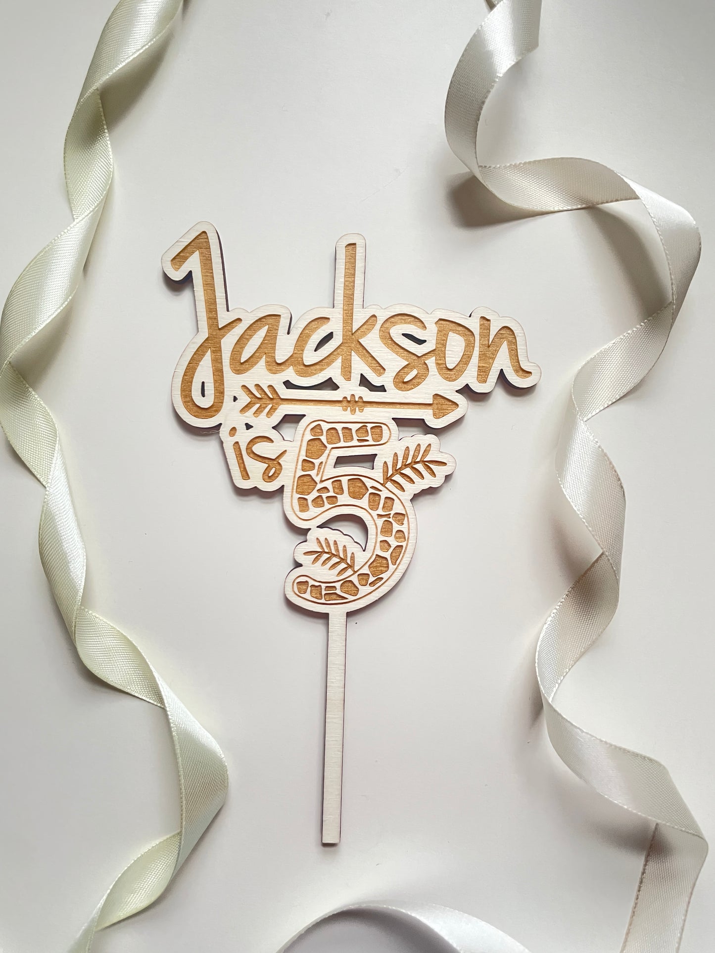 Jungle Safari Themed Birthday Cake Topper | Custom Wood Topper