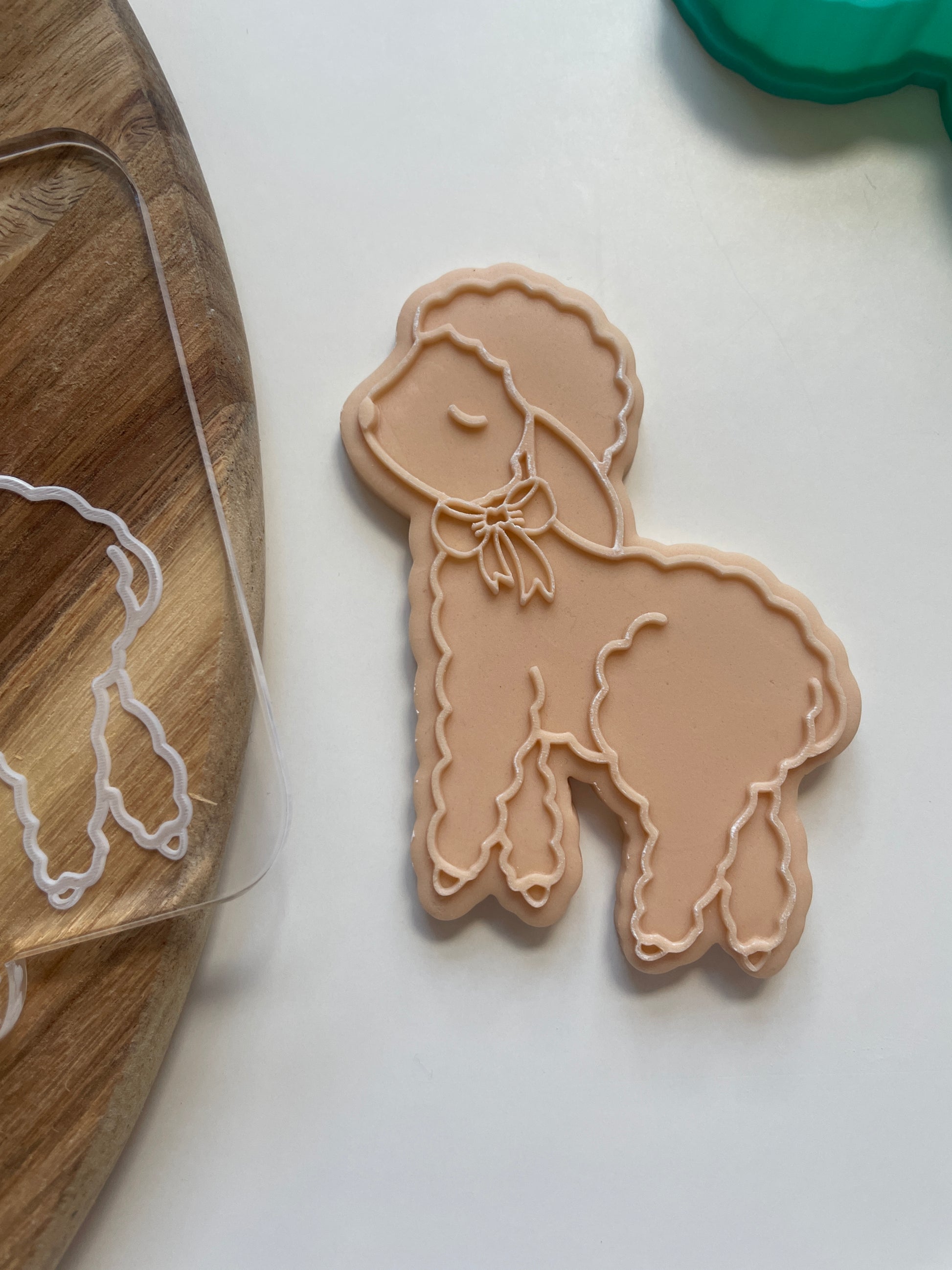 Lamb with bow Embosser and cutter set for fondant 