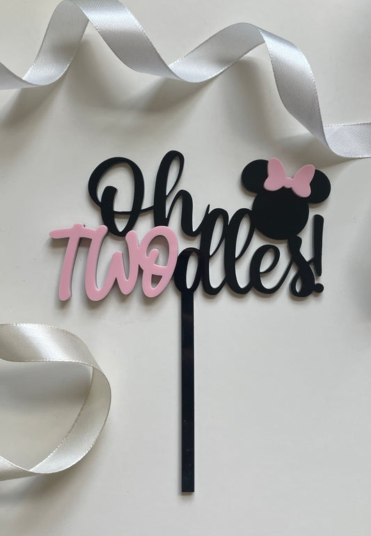 Twodles Acrylic Cake Topper