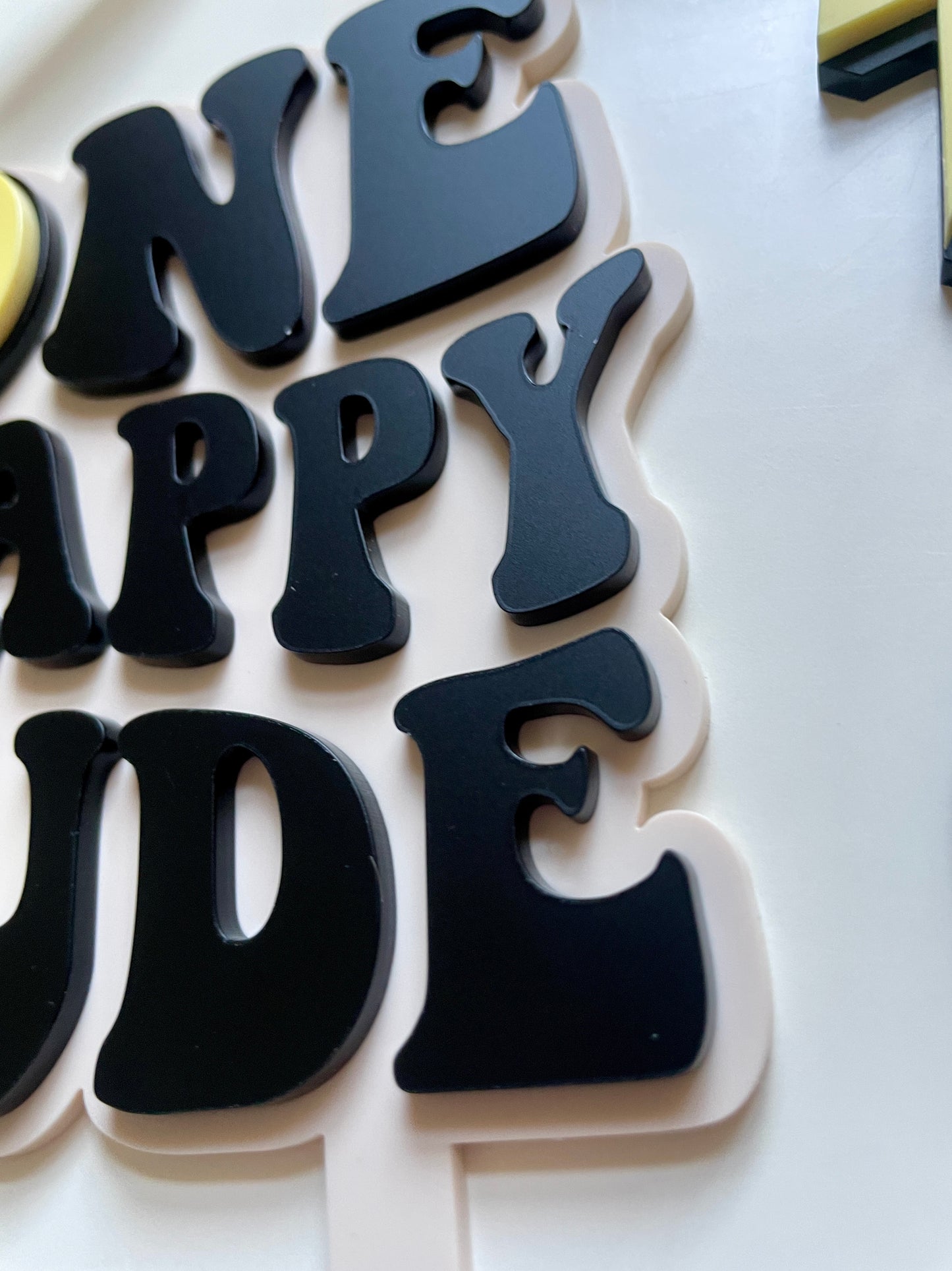 One Happy Dude. Smiley Face | Acrylic cake topper set.