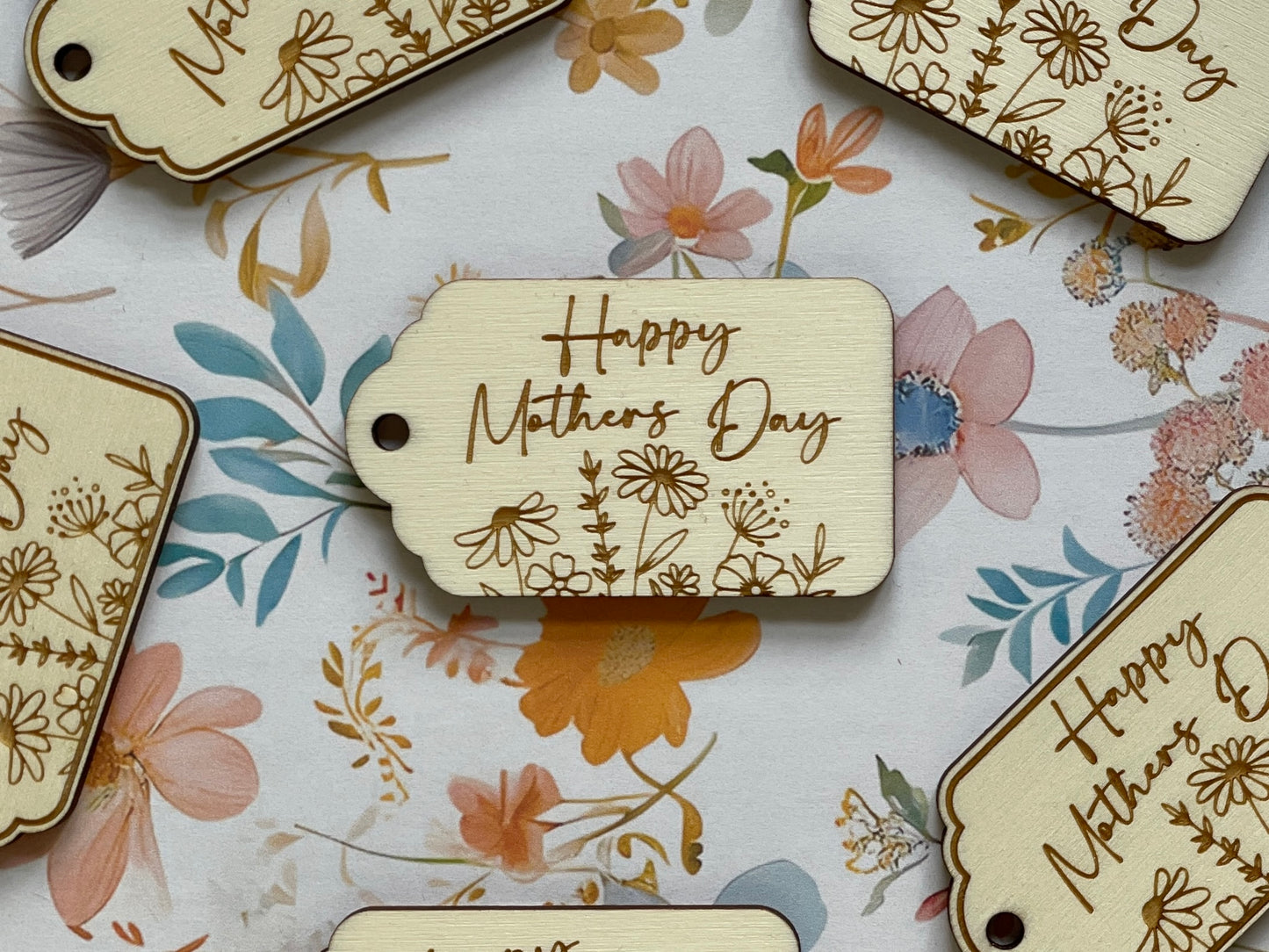Happy Mother’s Day gift tags. Cake tags.  Wooden tags.