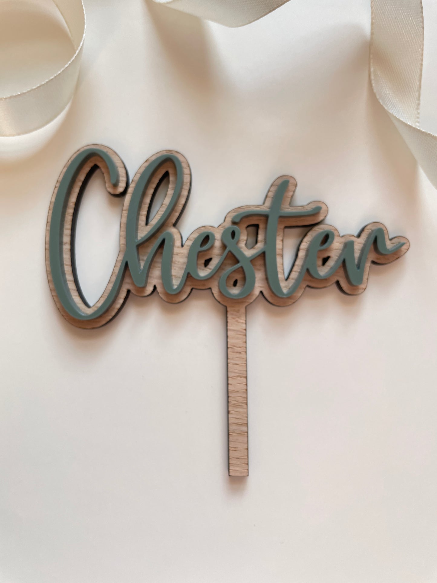 Wild One Cake Charm | Name Topper  | Wood And Acrylic