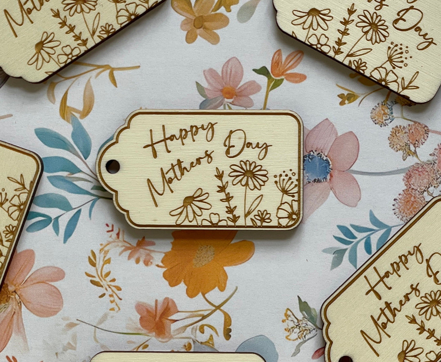 Happy Mother’s Day gift tags. Cake tags.  Wooden tags.