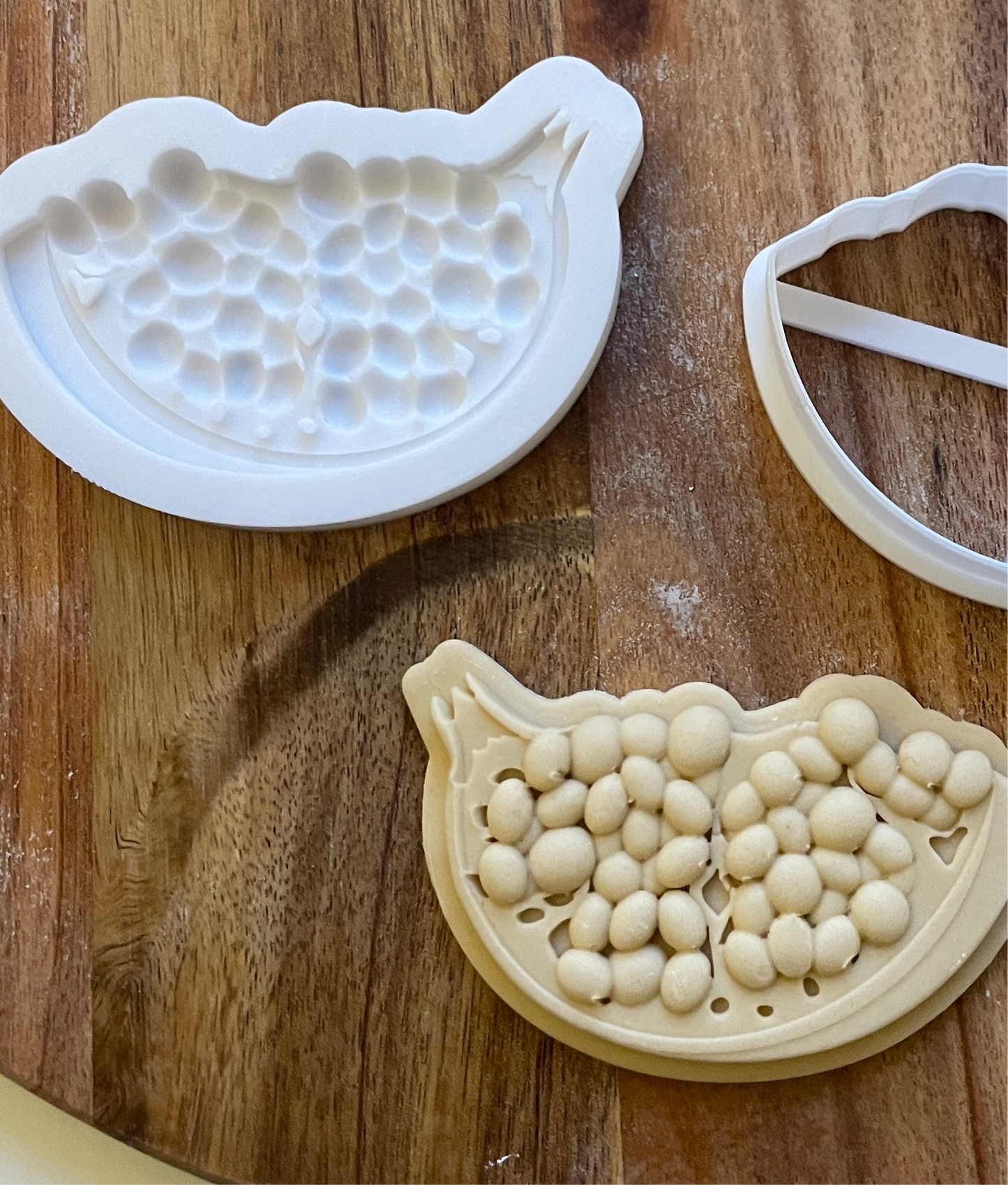 Pomegranate Slice. Embosser / Debosser And Cutter Set. Fondant Embosser.