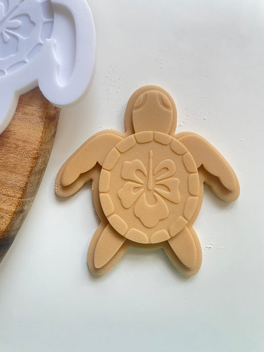Hawaii Sea Turtle With Hibiscus Pattern | Embosser / Debosser And Cutter Set