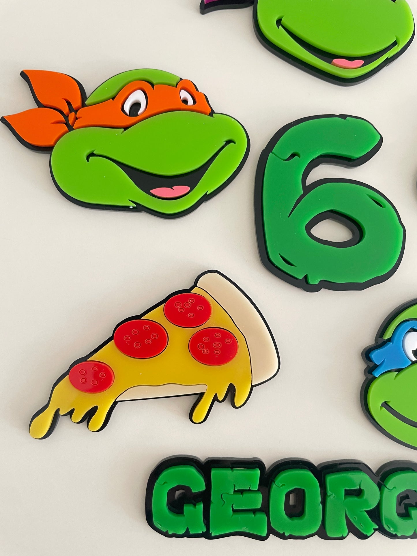 Ninja Turtle Theme Name And Age Charm | Acrylic Charm