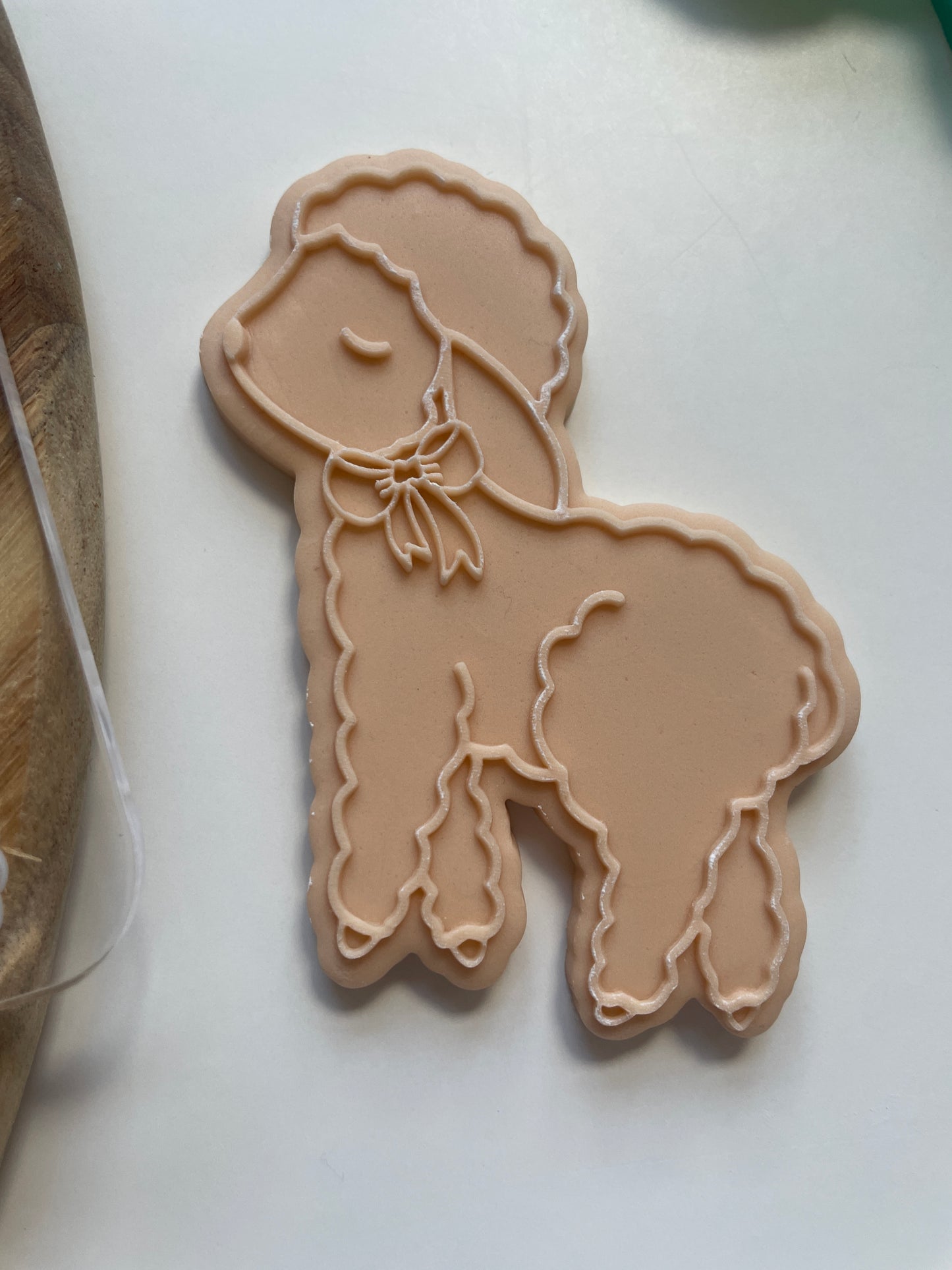Lamb with bow Embosser and cutter set for fondant 